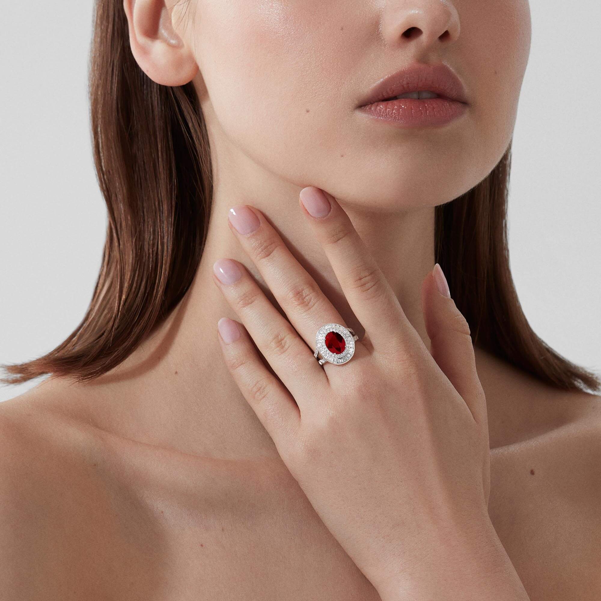 0025 Garrard Jewelled Vault 2.96ct Oval Pigeon’s Blood Ruby and Diamond High Jewellery Ring In 18ct White Gold 2018892