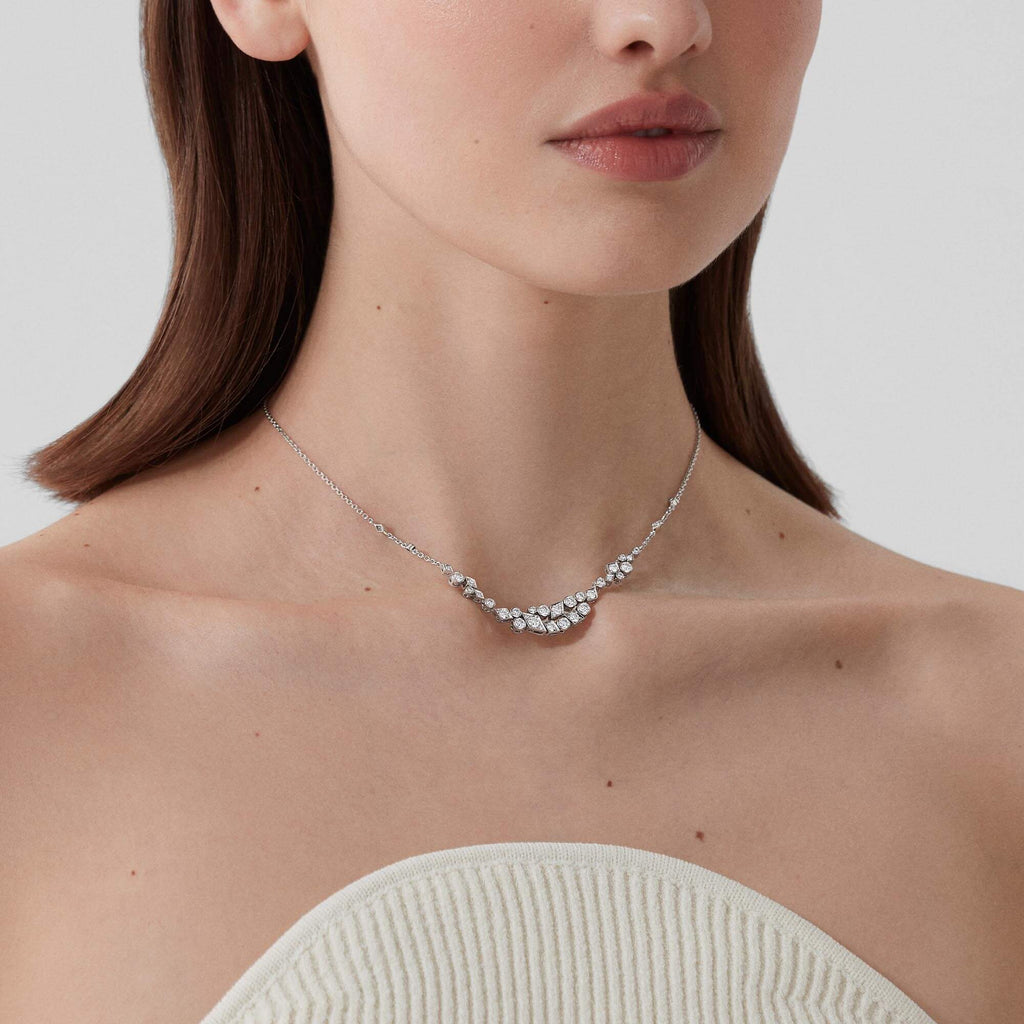 0037 Garrard Albemarle Abstract Diamond Necklace In 18ct White Gold 2017422 Model