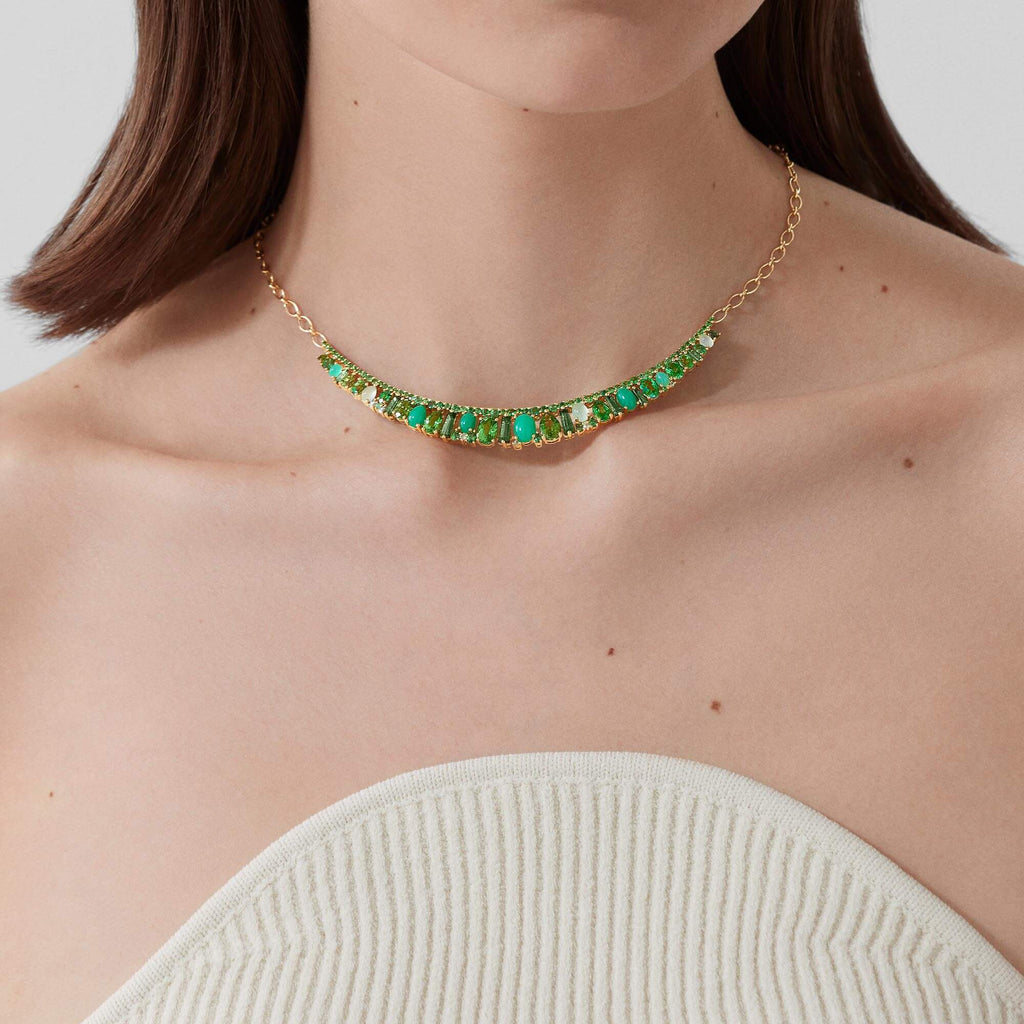 0061 Garrard Blaze Green Sapphire, Green Tourmaline, Tsavorite And Chrysoprase Necklace In 18ct Yellow Gold 2017654 Mod