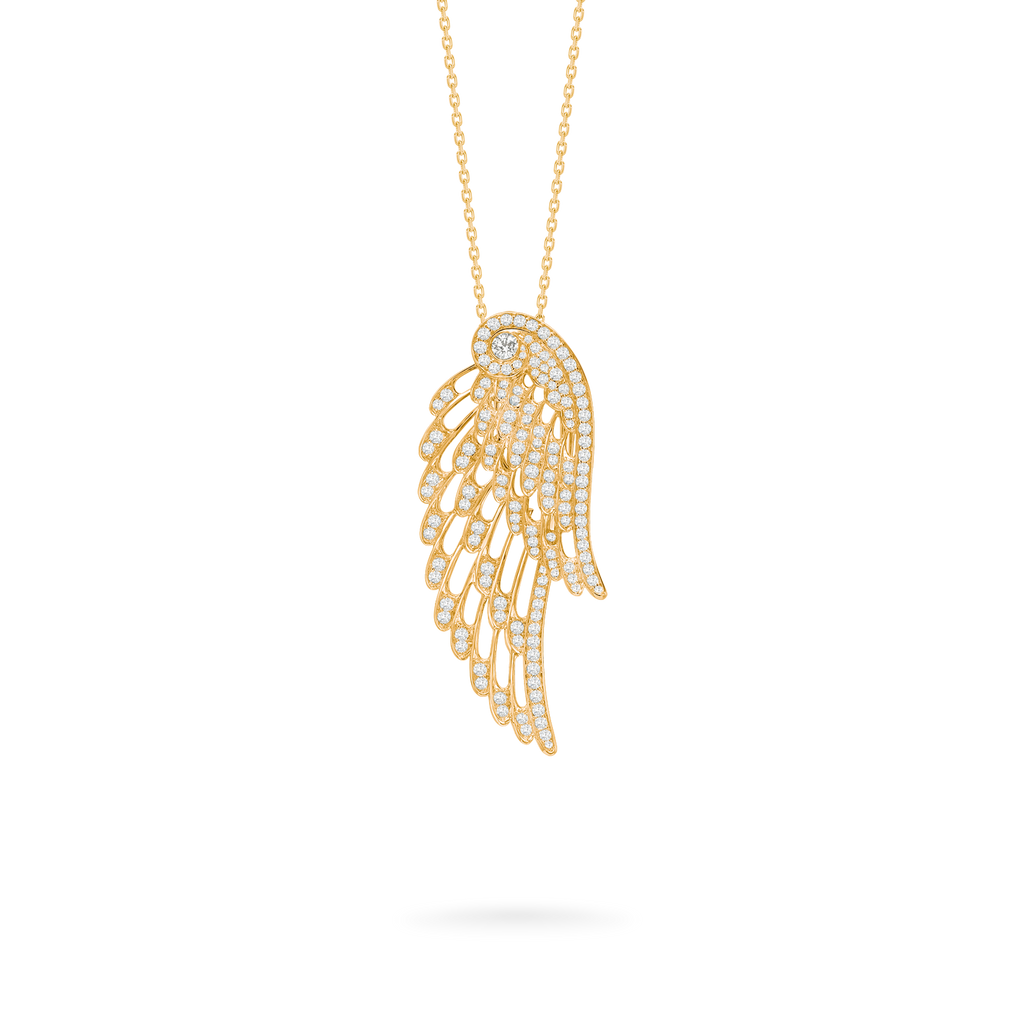 Wings Embrace Diamond Slider Pendant | In 18ct Yellow Gold