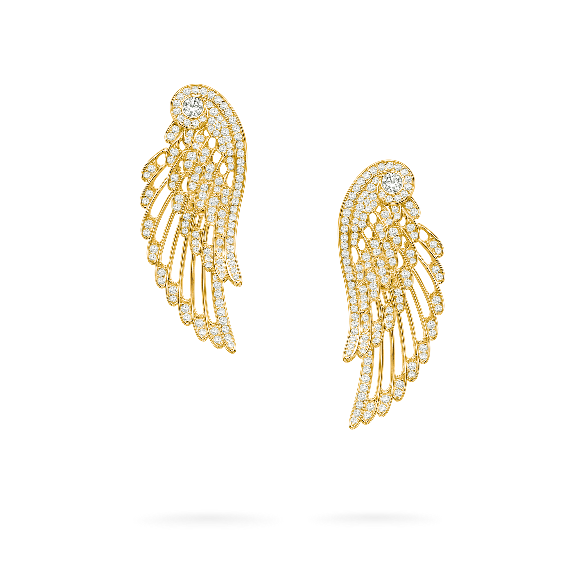 Wings Embrace Diamond Drop Earrings | In 18ct Yellow Gold