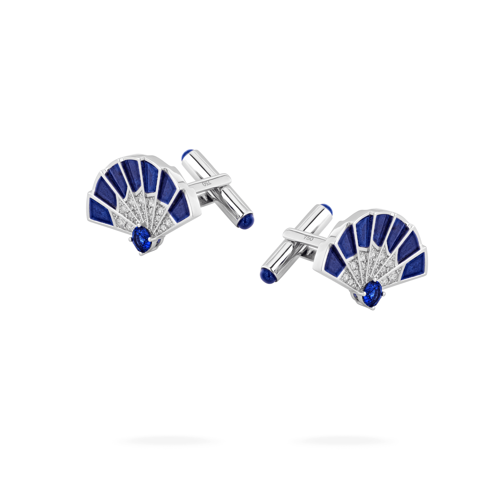 Fanfare Symphony Sapphire and Lapis Lazuli Cufflinks In 18ct White Gold with Diamonds 2017635