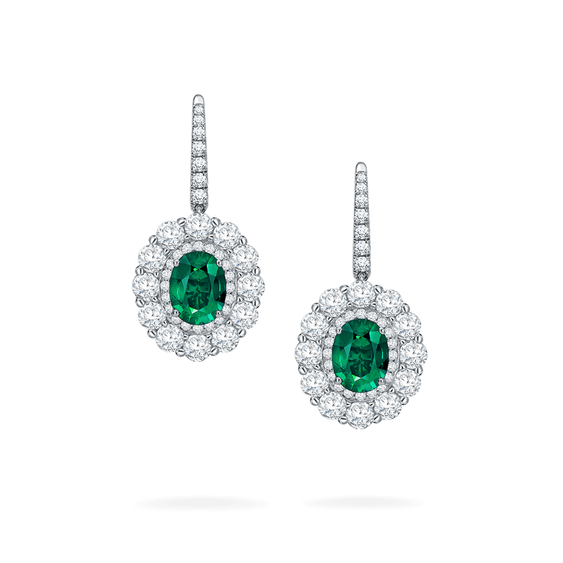 Garrard 1735 Double Cluster Emerald Earrings 2