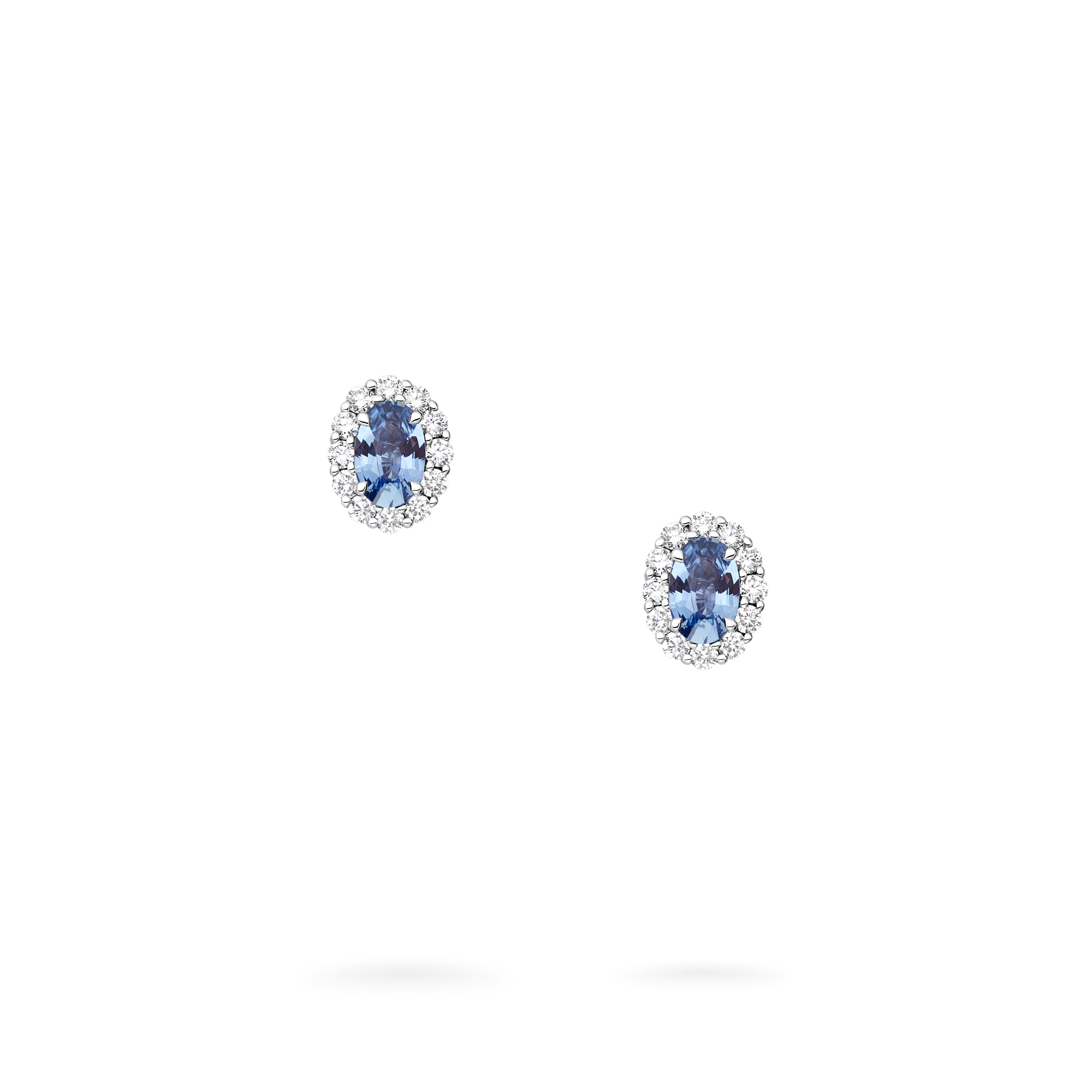 1735 Mini Icons Pale Sapphire Stud Earrings | In Platinum with Diamonds