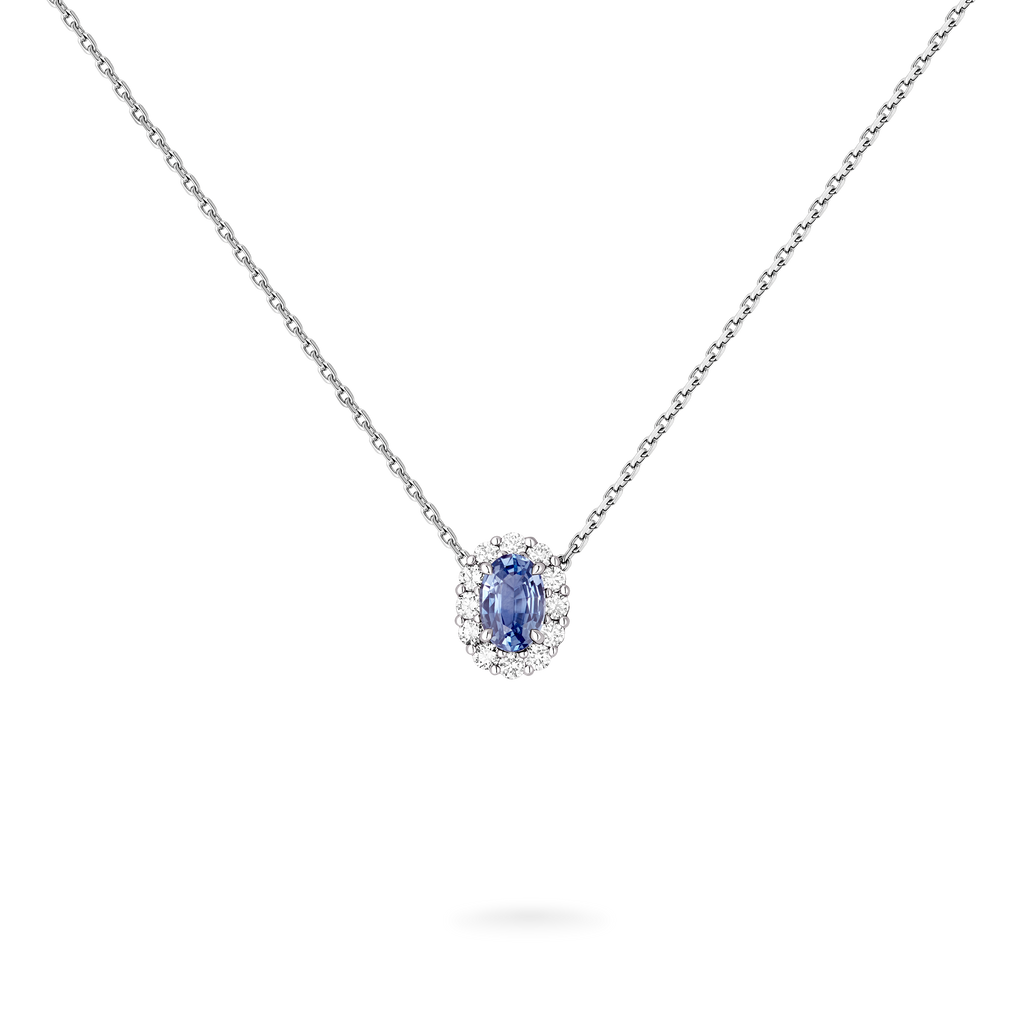 1735 Mini Icons Pale Sapphire Pendant | In Platinum with Diamonds