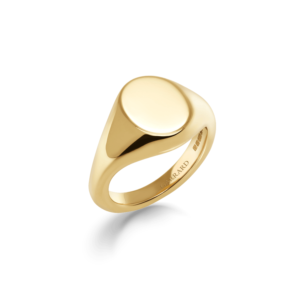 Garrard 18ct yellow gold oval signet ring with head size 10x8mm 2018936 1