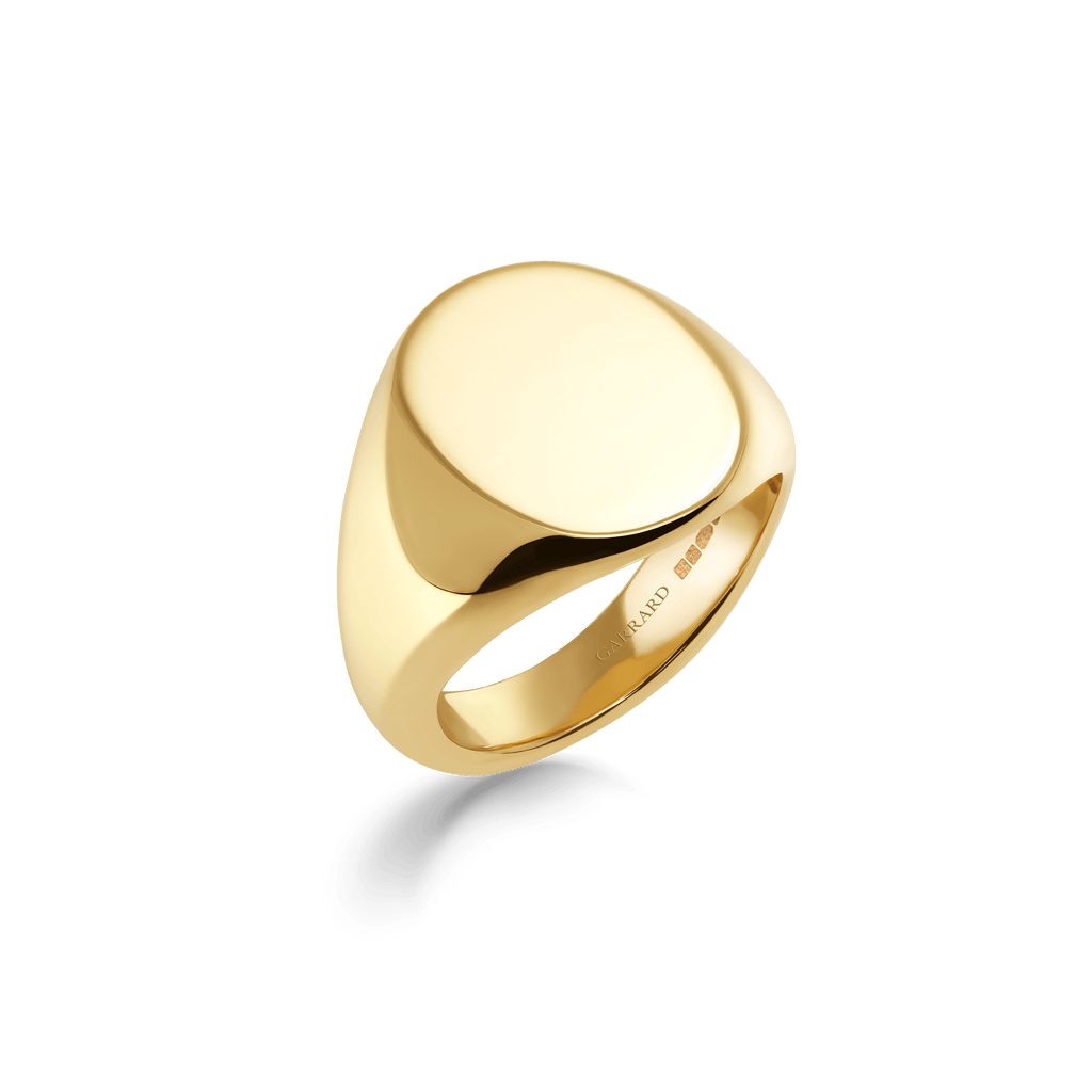Garrard 18ct yellow gold oval signet ring with head size 16x13mm 2018939 1