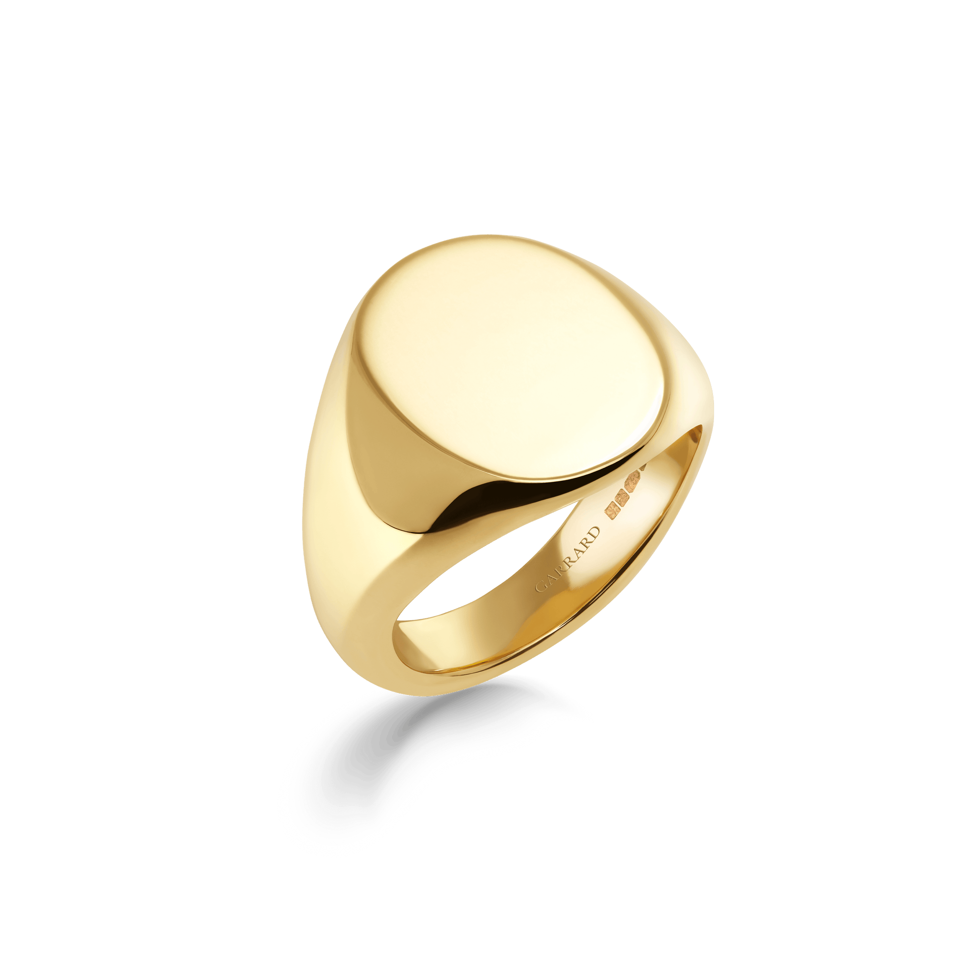Garrard 18ct yellow gold oval signet ring with head size 16x13mm 2018939 1