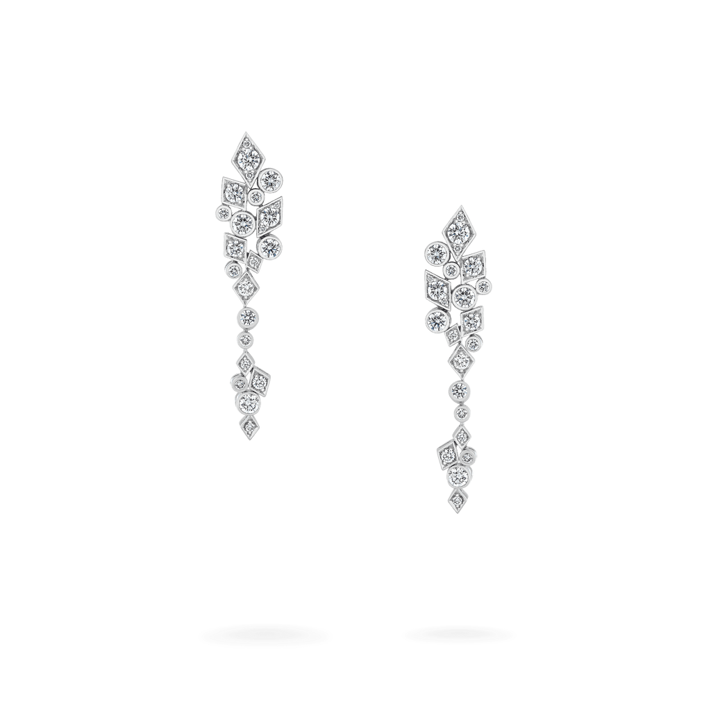 Garrard Albemarle Abstract jewellery collection Transformable Diamond Earrings In 18ct White Gold 2017415 Hero view