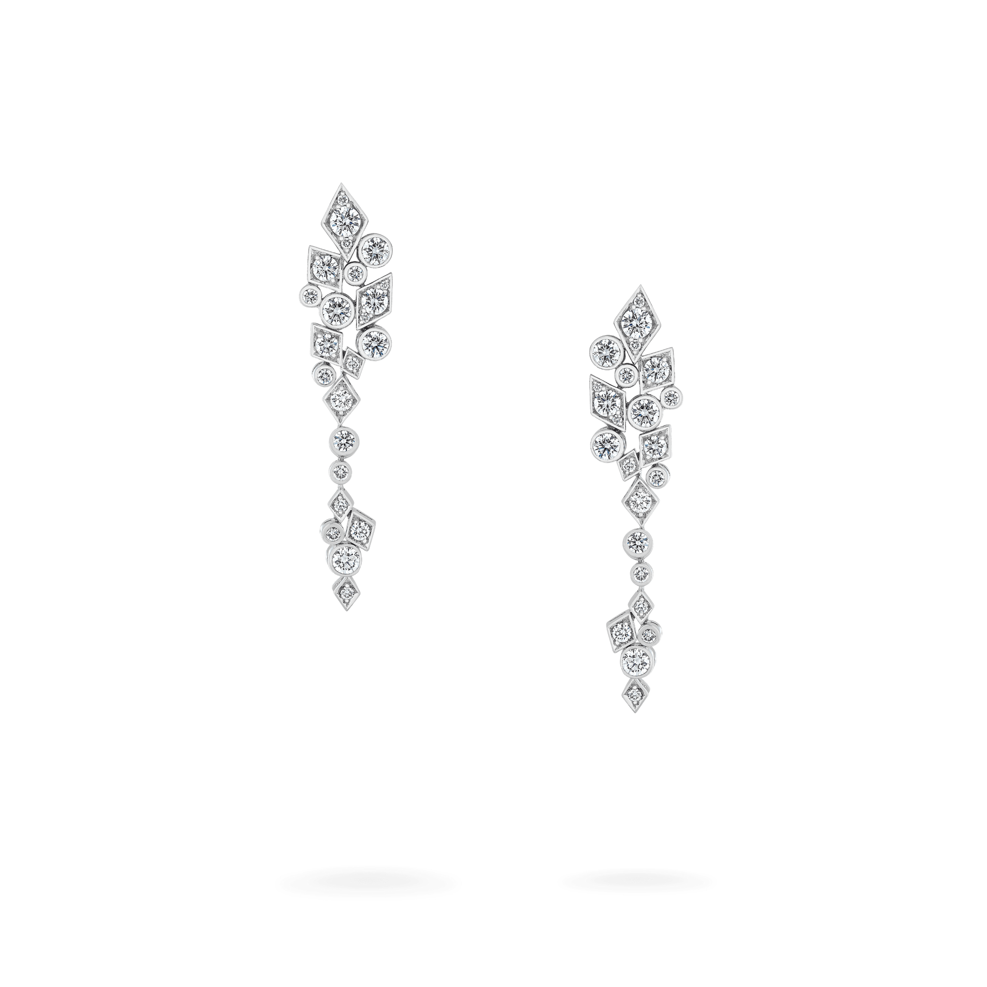 Garrard Albemarle Abstract jewellery collection Transformable Diamond Earrings In 18ct White Gold 2017415 Hero view