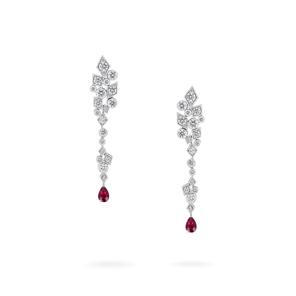 Garrard Albemarle Abstract jewellery collection Transformable Diamond Earrings In 18ct White Gold Ruby drops 2017415 2017497 Hero