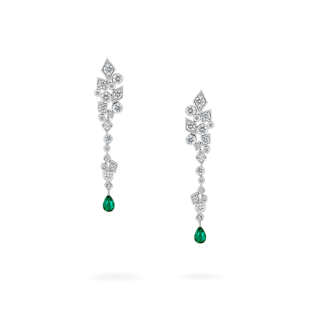 Garrard Albemarle Abstract jewellery collection Transformable Diamond Earrings emerald drops 2017415 2017416 Hero