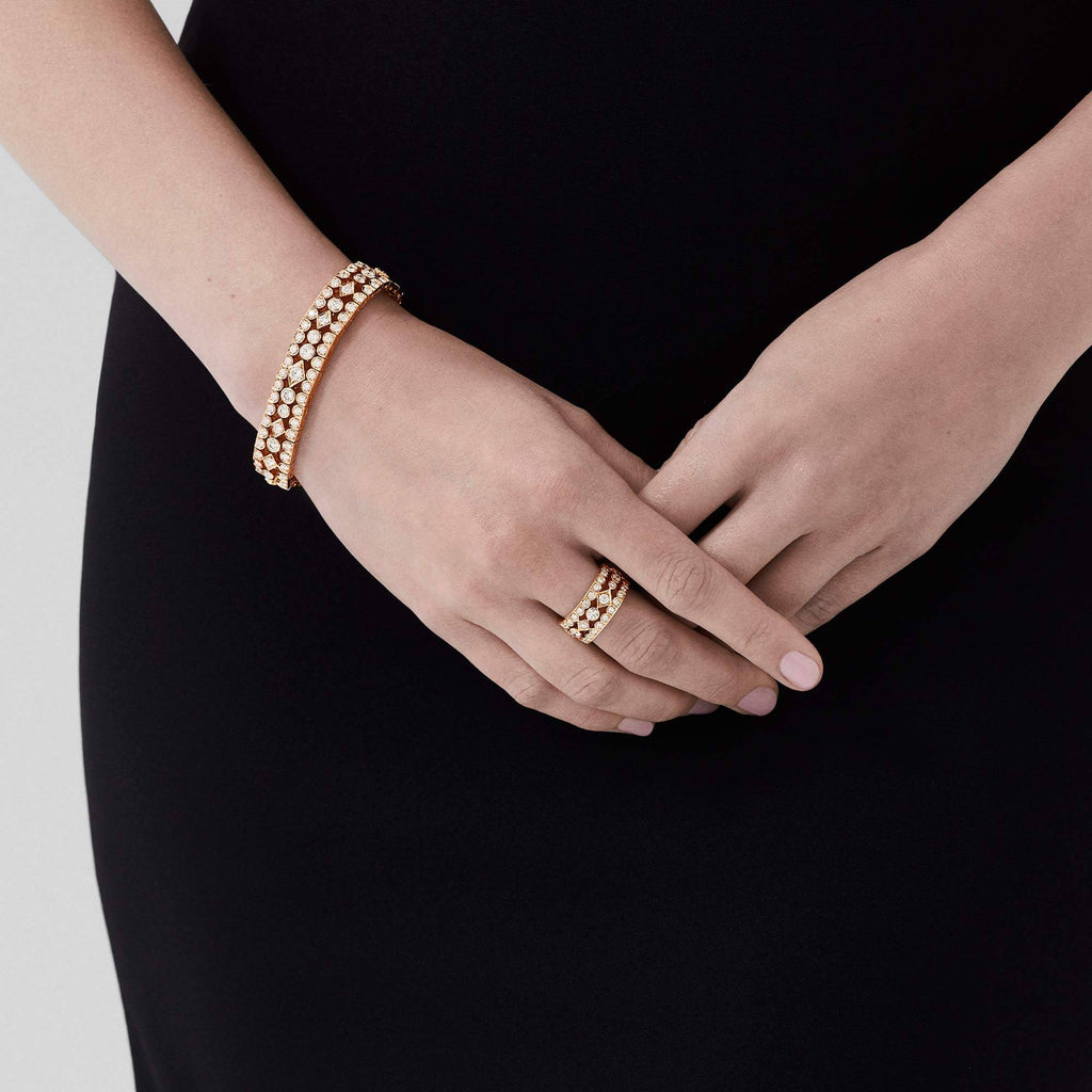Garrard Albemarle Classic High Jewellery Suite Rose Gold Diamond bracelet 2013314 and ring 2013407 model