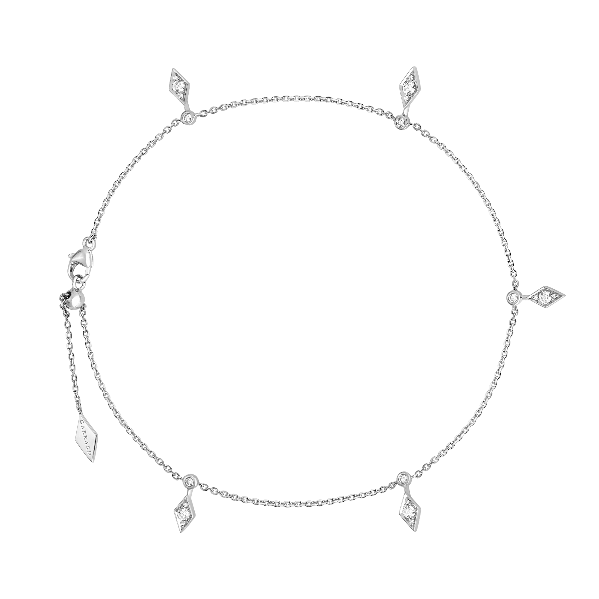 Garrard Albemarle Mini Icons Diamond Anklet In 18ct White Gold 2018653 2