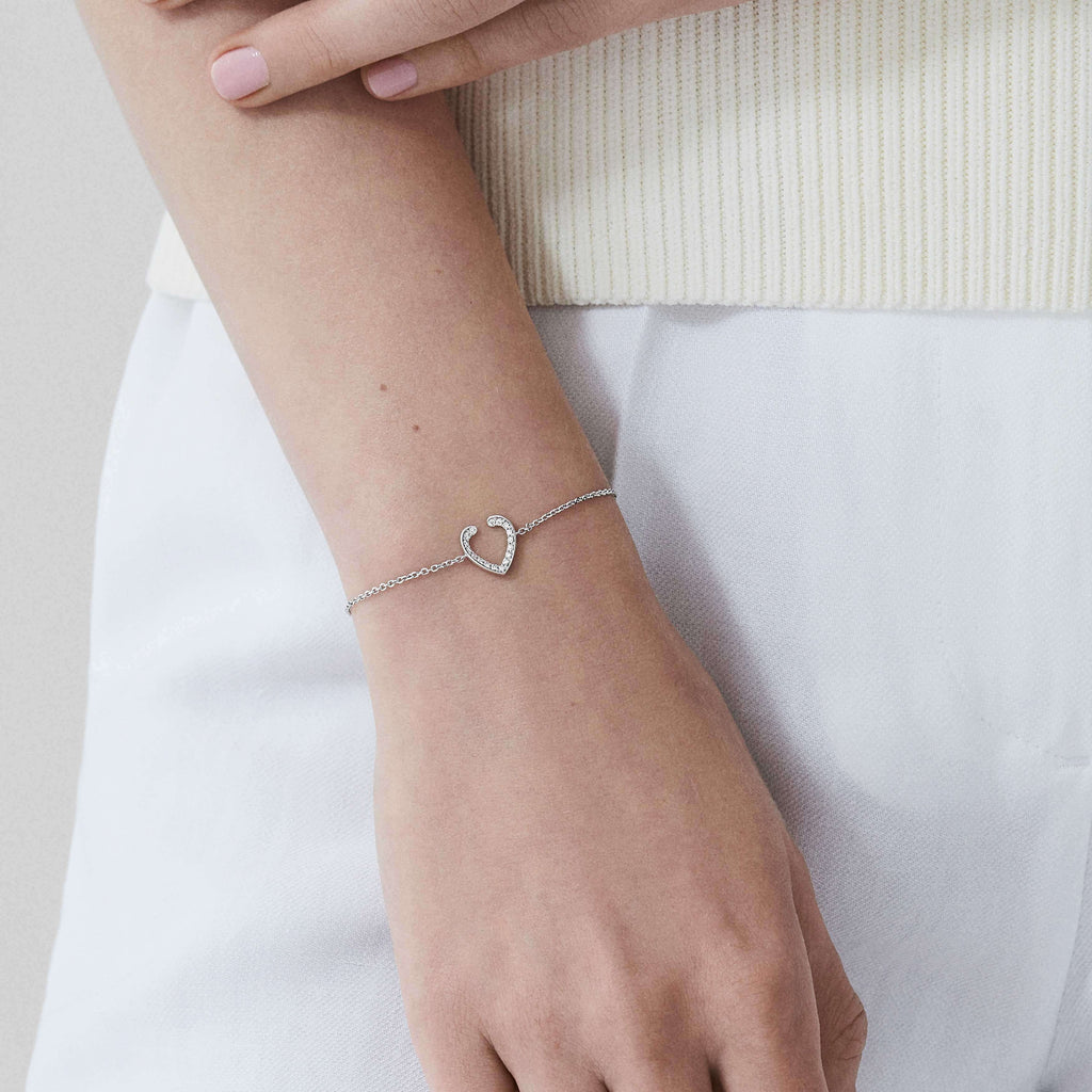 Garrard Aloria Mini Icon collection white diamond bracelet in 18ct white gold 2018649 on model