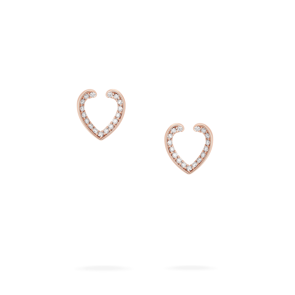 Garrard Aloria Mini Icon collection white diamond earrings in 18ct Rose Gold 2018647 Hero View 1