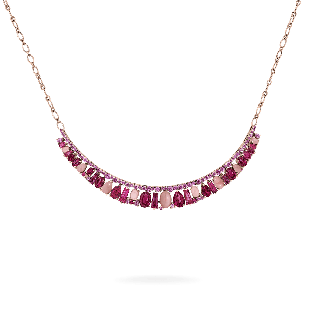 Garrard Blaze Collection 18ct rose gold necklace with pink sapphires rubellites and pink opals 2017655