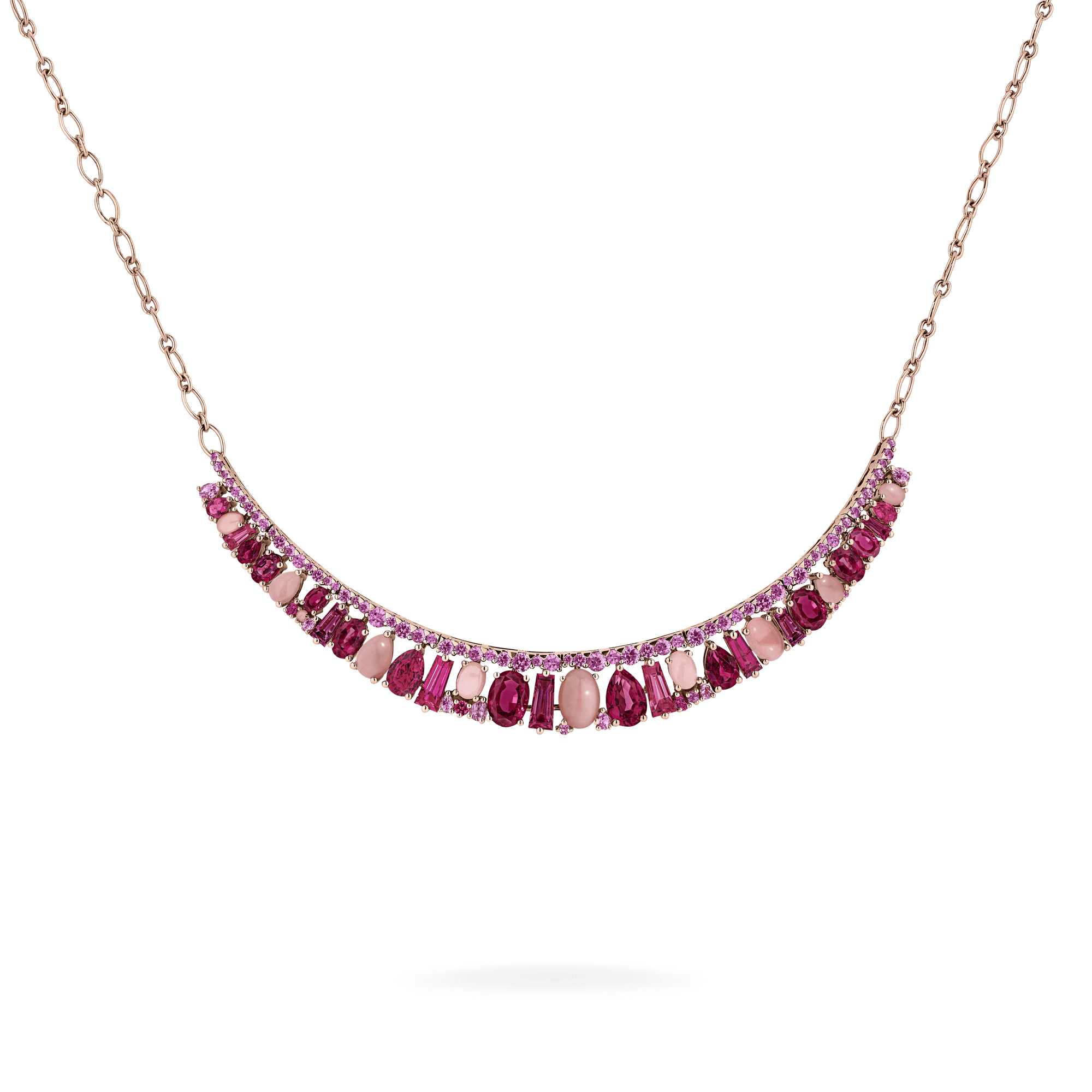 Garrard Blaze Collection 18ct rose gold necklace with pink sapphires rubellites and pink opals 2017655