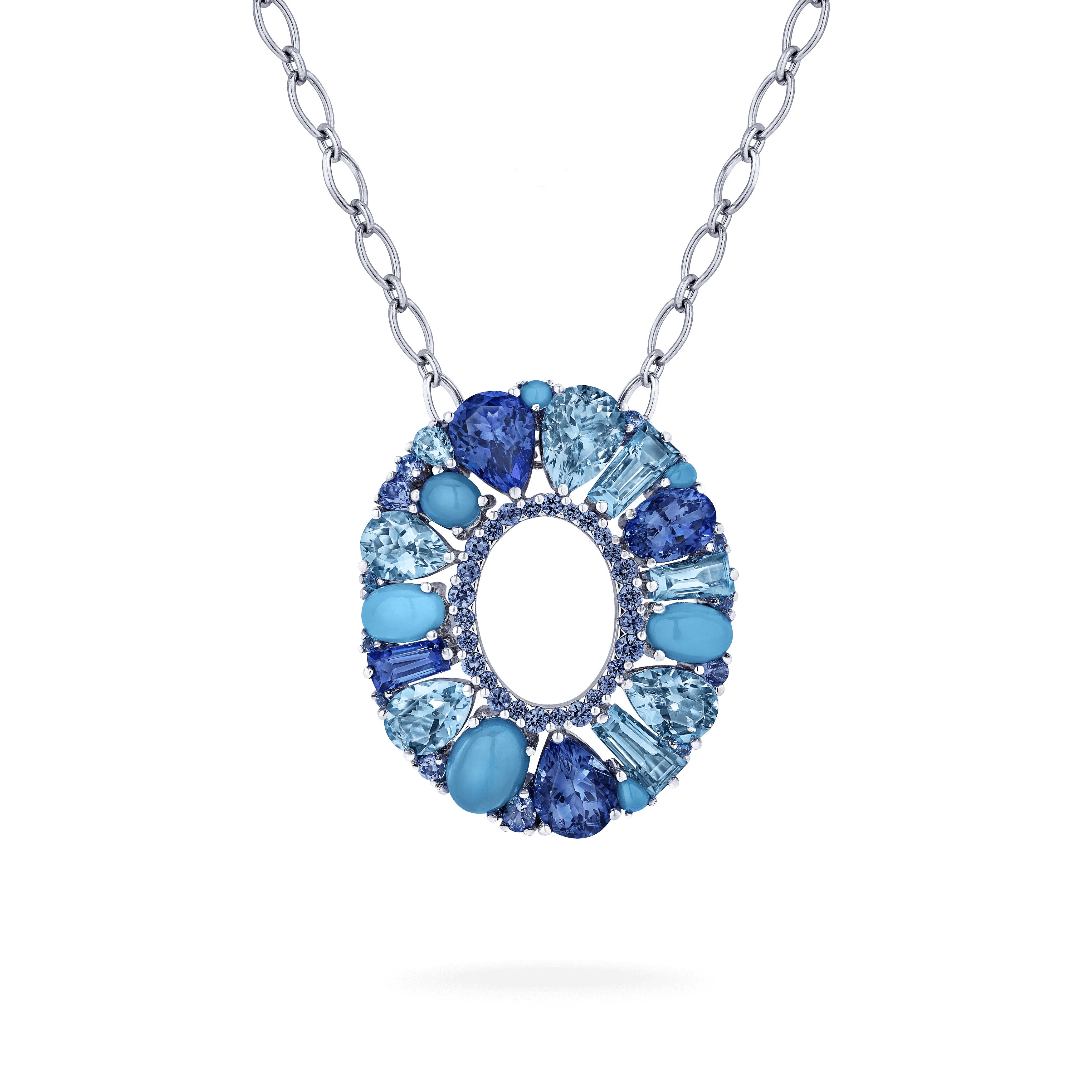 Blaze Blue Sapphire, Tanzanite, Aquamarine, Blue Topaz And Turquoise P