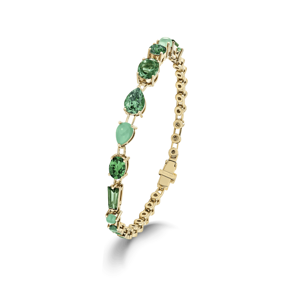 Garrard Blaze Collection 18ct yellow gold bracelet with green sapphires green tourmalines tsavorites and chrysoprase 2017670