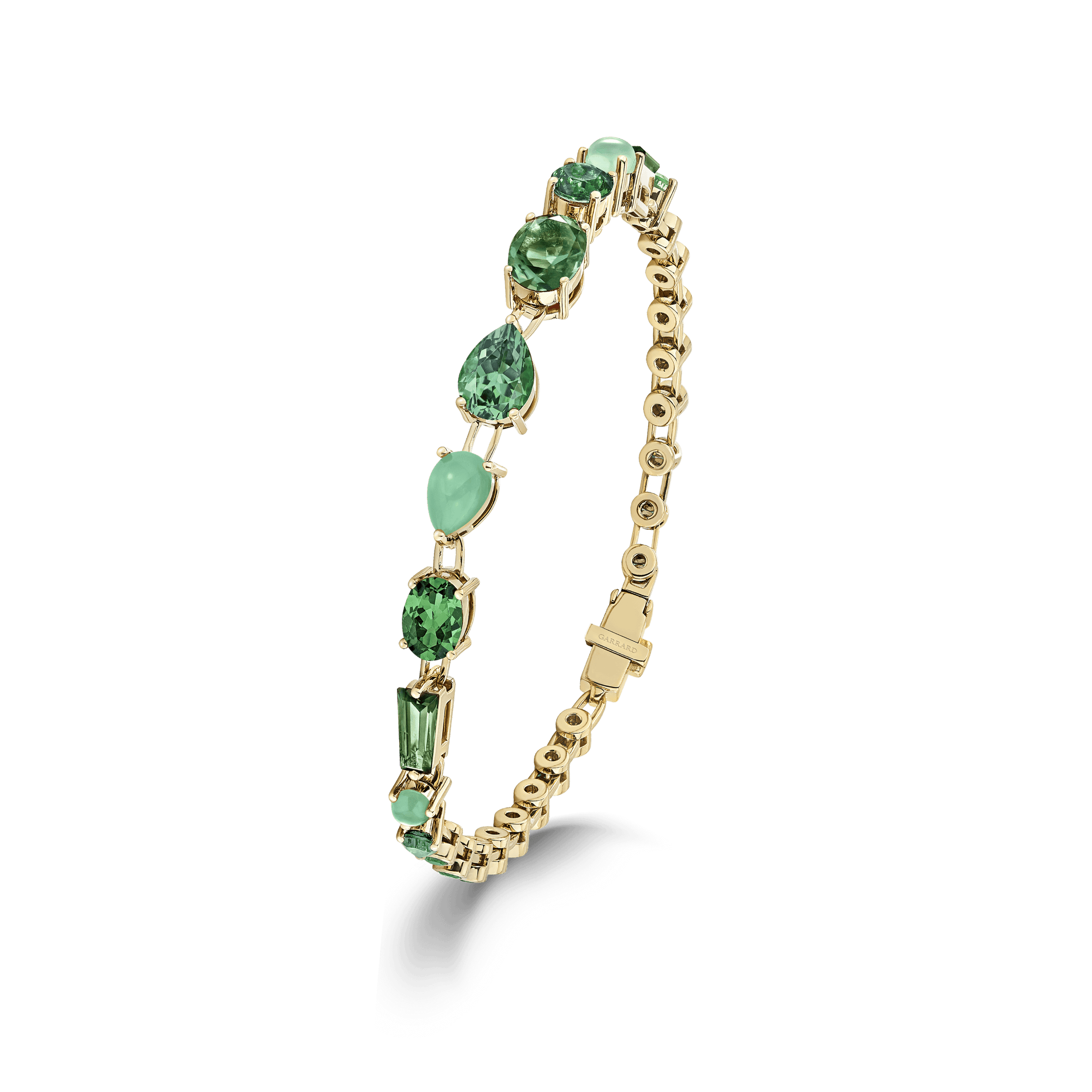 Garrard Blaze Collection 18ct yellow gold bracelet with green sapphires green tourmalines tsavorites and chrysoprase 2017670