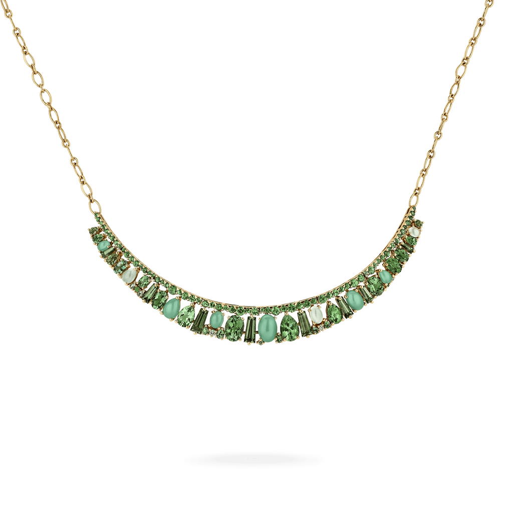 Garrard Blaze Collection 18ct yellow gold necklace with green sapphires green tourmalines tsavorites and chrysoprase 2017655