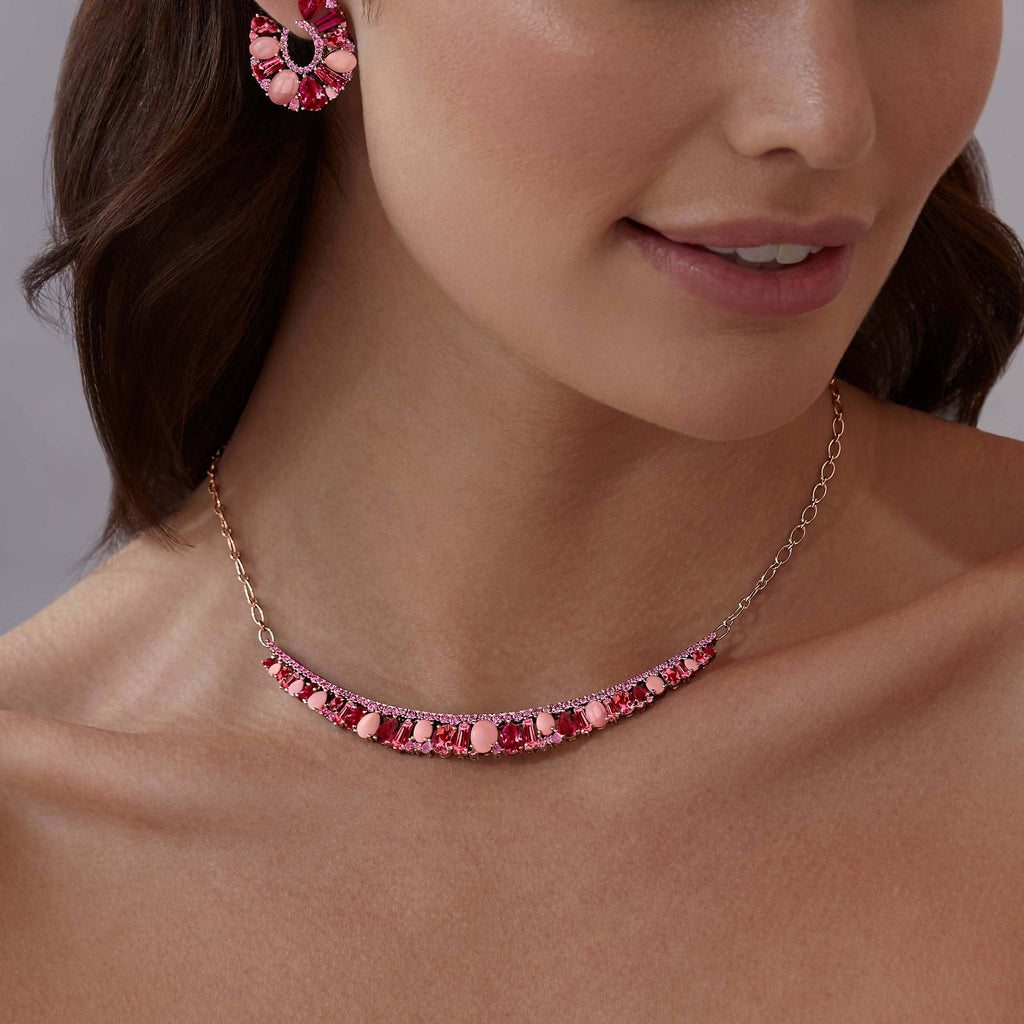 Garrard Blaze collection Pink Necklace and earrings