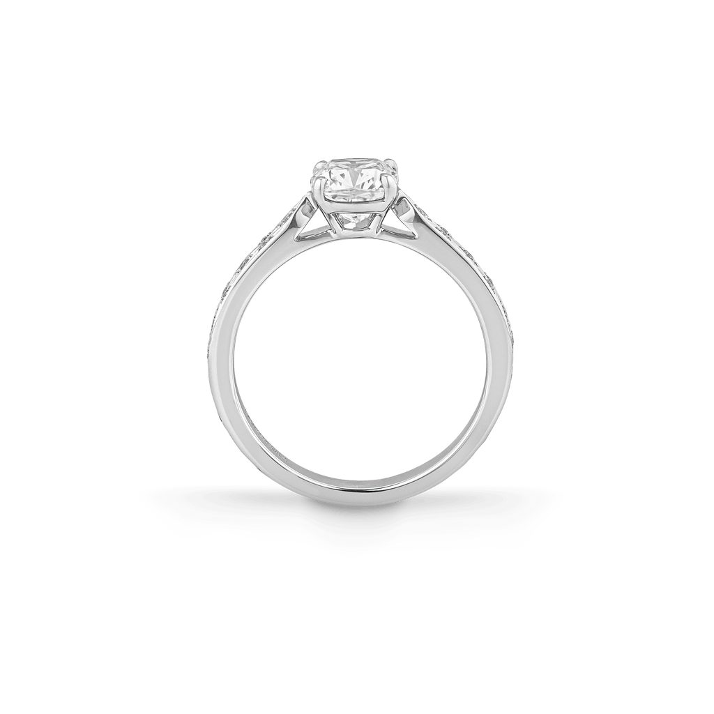 Garrard Bridal collection Cherish Cushion Cut Diamond Solitaire Engagement Ring In 18ct White Gold with Diamond 2017571 Side