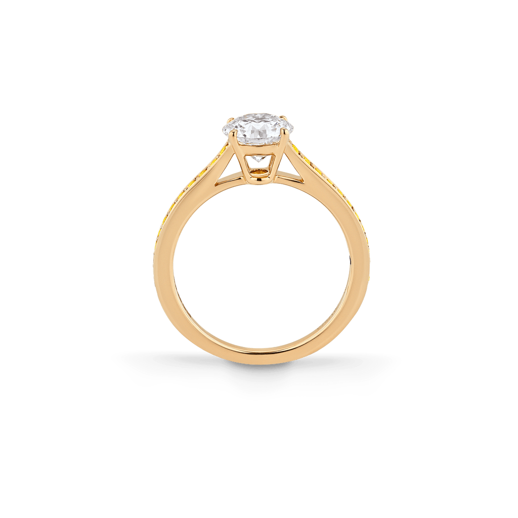 Garrard Bridal collection Cherish Round Diamond Solitaire Engagement Ring In 18 Carat Yellow Gold with Yellow Diamonds 2017573 Si