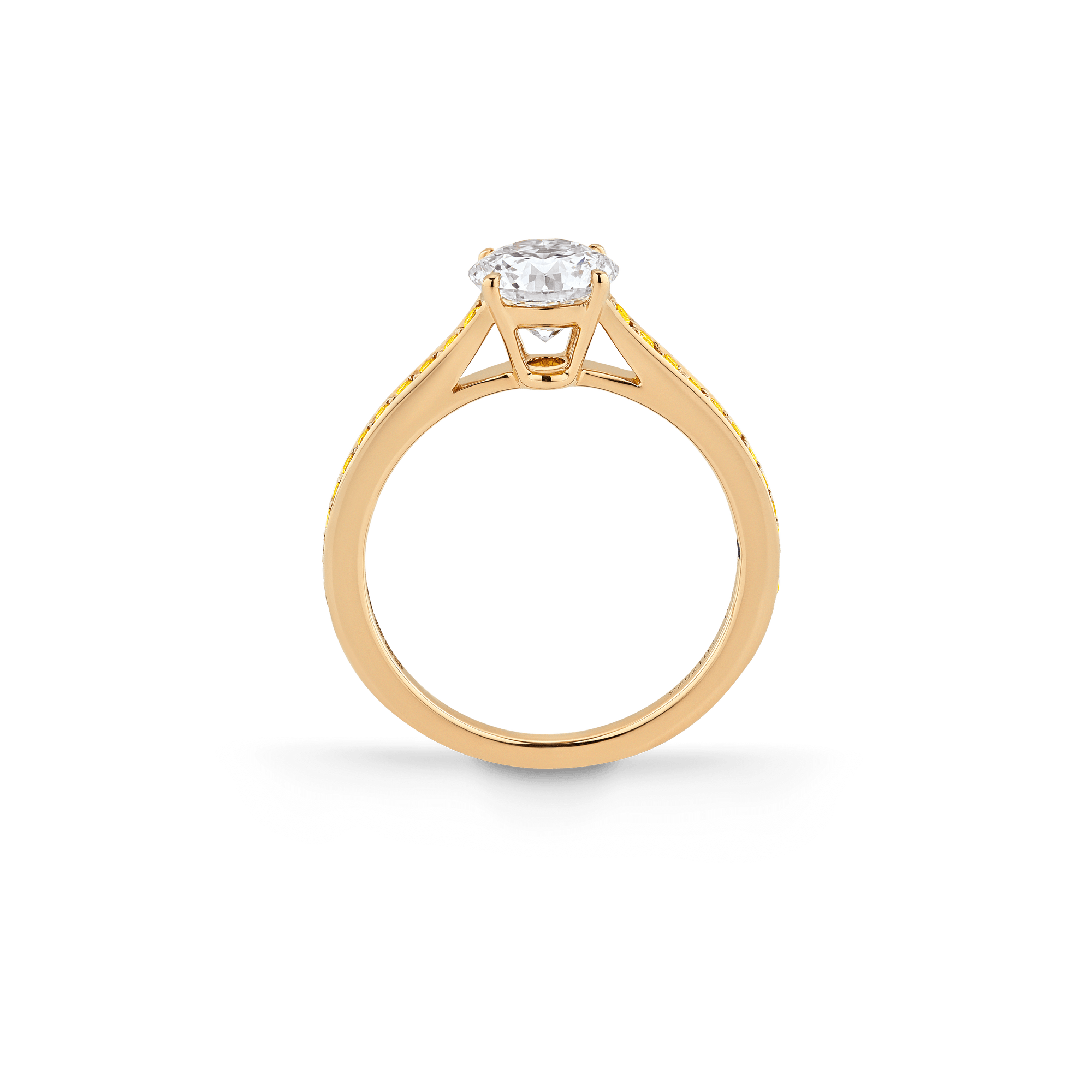 Garrard Bridal collection Cherish Round Diamond Solitaire Engagement Ring In 18 Carat Yellow Gold with Yellow Diamonds 2017573 Si