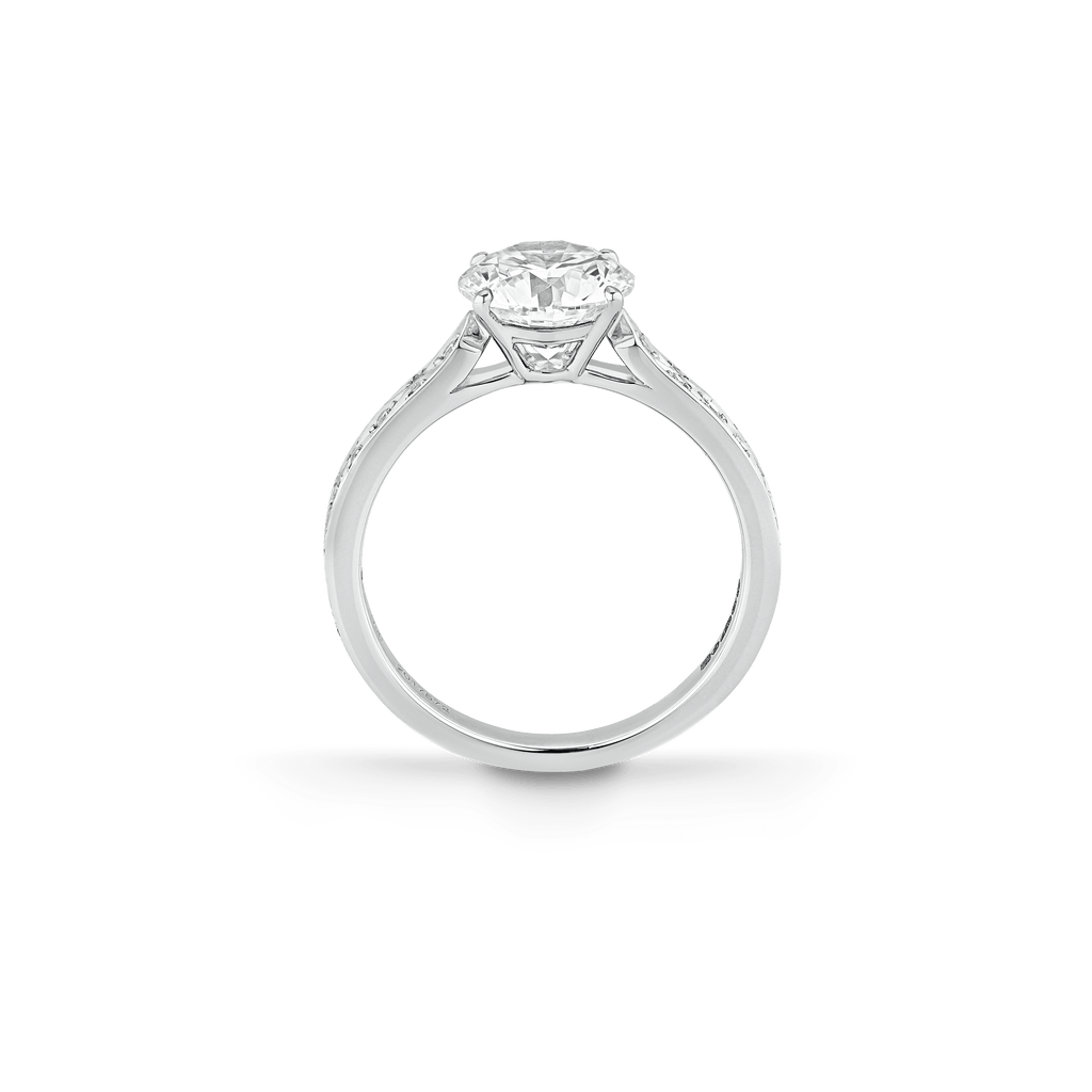 Garrard Bridal collection Signature Round Brilliant Diamond Solitaire Engagement Ring In Platinum with Diamonds JRSGPT01 2017572