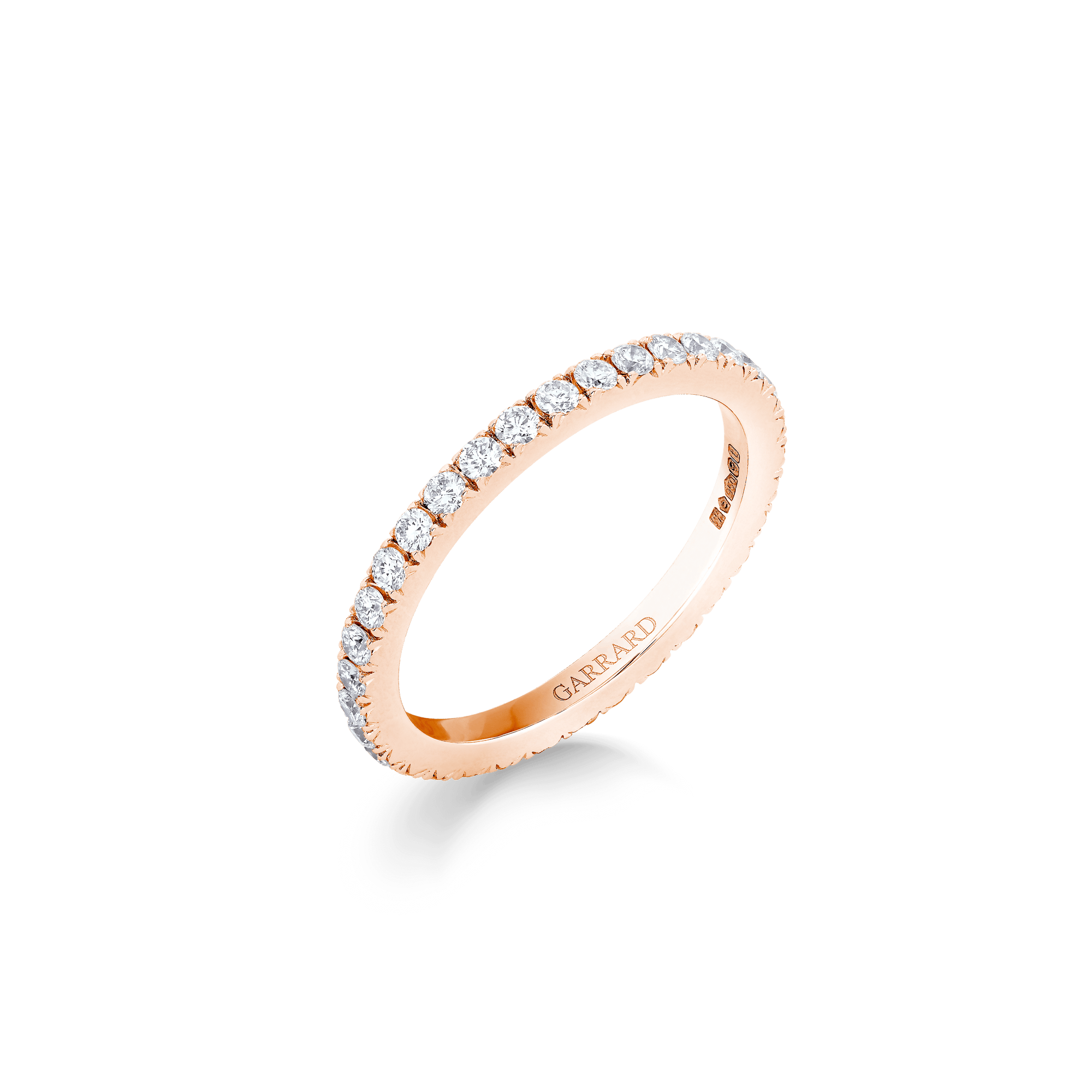 Garrard Bridal jewellery collection Castle Set Diamond Eternity Band in 18ct Rose Gold 2mm 2017260