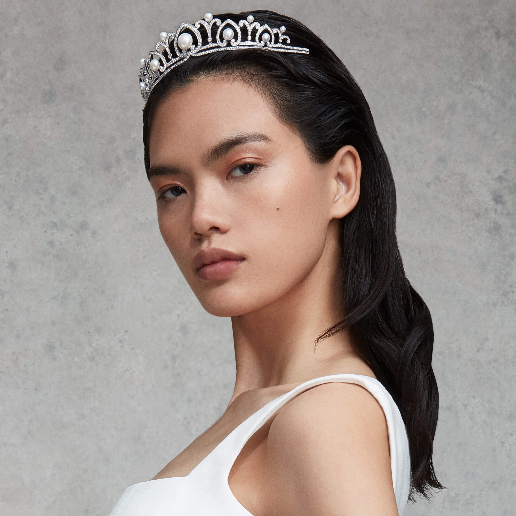 Garrard Catherine Pearl Tiara​ In 18ct White Gold with Diamonds 2018525 Model