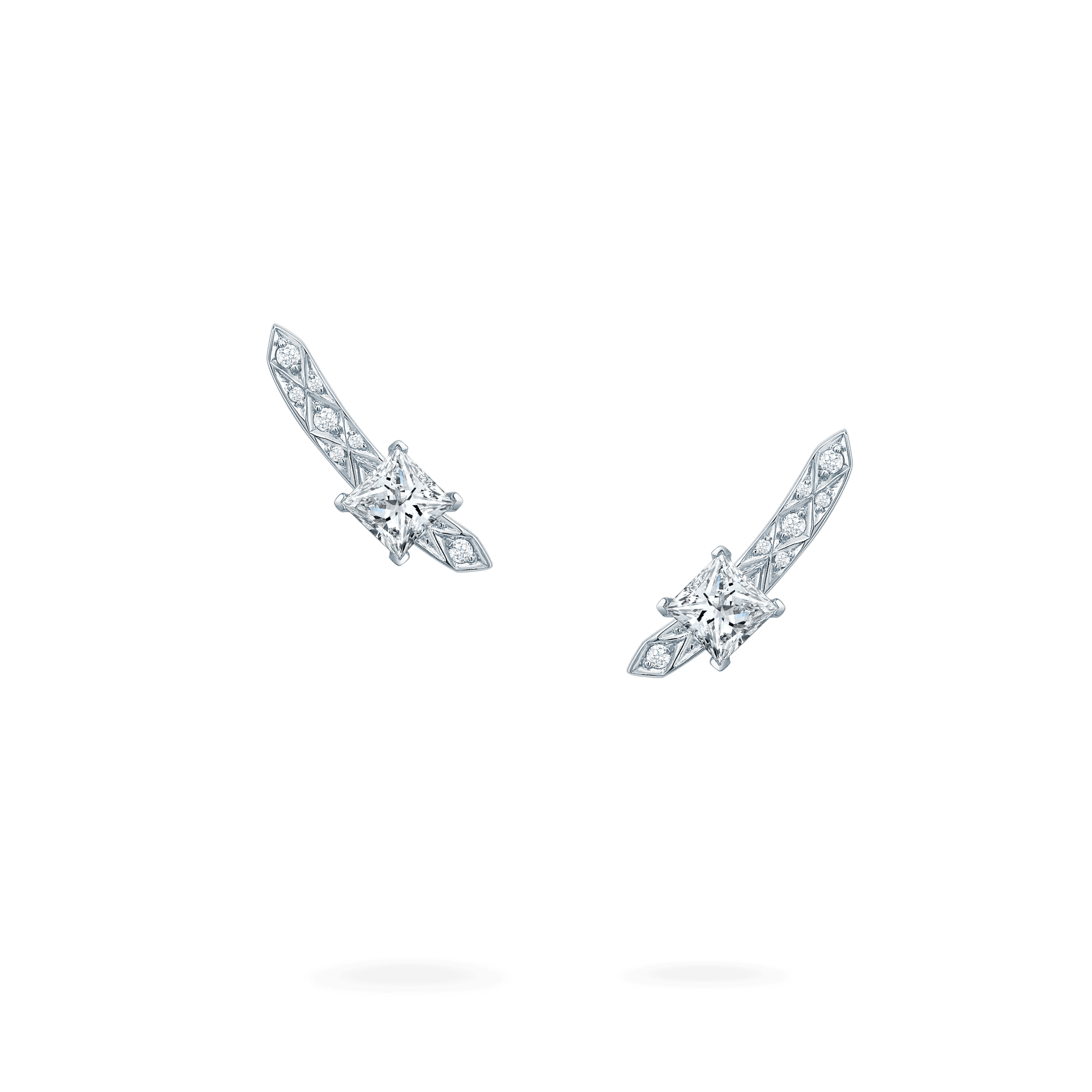 Garrard Classic Signature Princess Cut Diamond Ear Climbers In Platinum 2015226