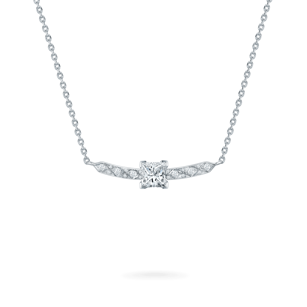 Garrard Classic jewellery collection Signature Princess Cut Diamond Pendant In Platinum 2015223 1