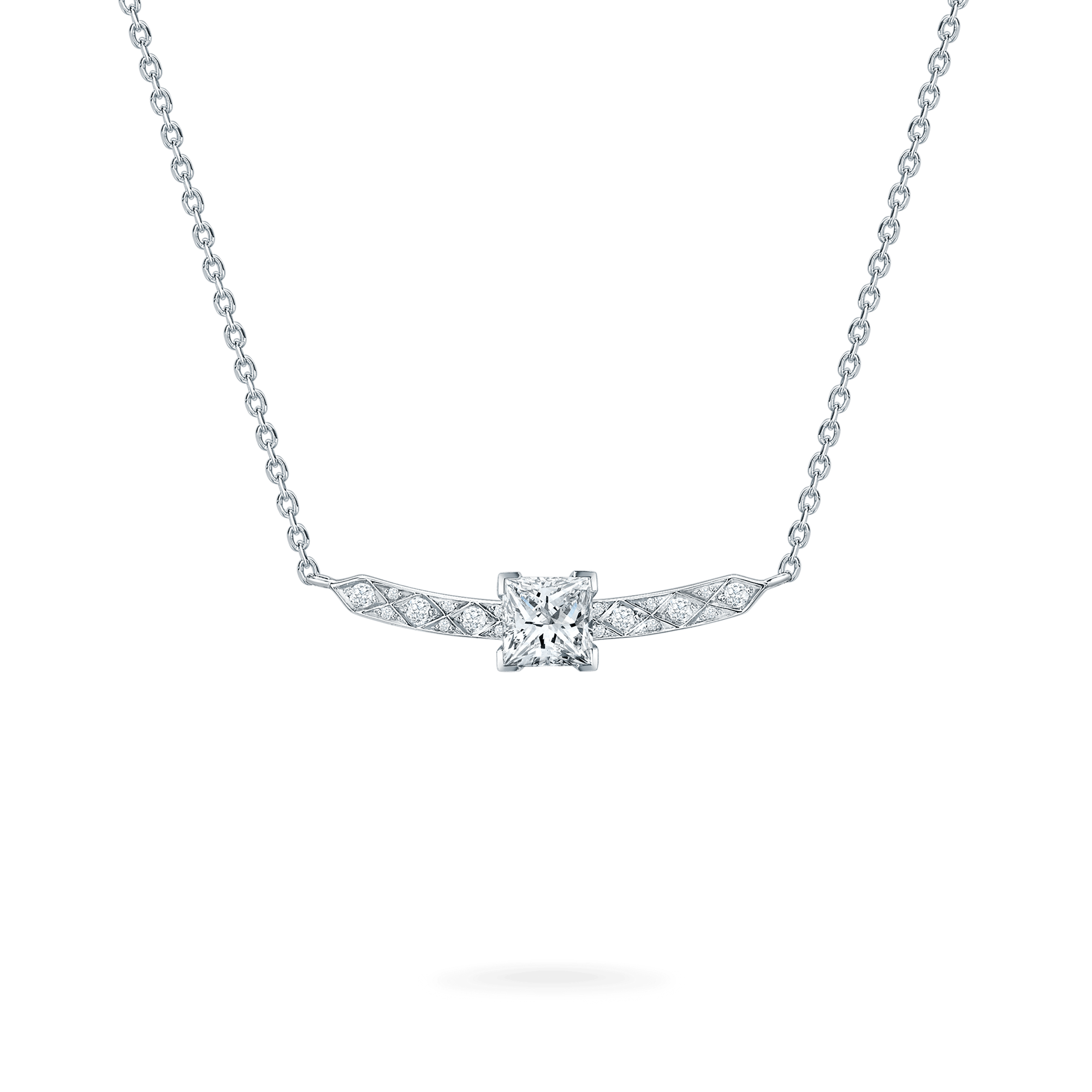 Garrard Classic jewellery collection Signature Princess Cut Diamond Pendant In Platinum 2015223 1