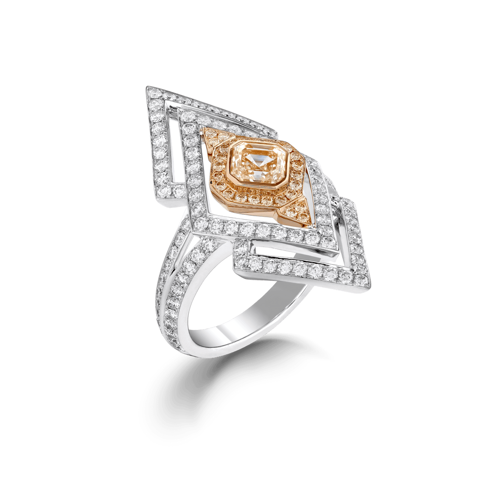 Garrard Cosmos High Jewellery Yellow and White Diamond Ring In 18ct White and Yellow Gold 2016691