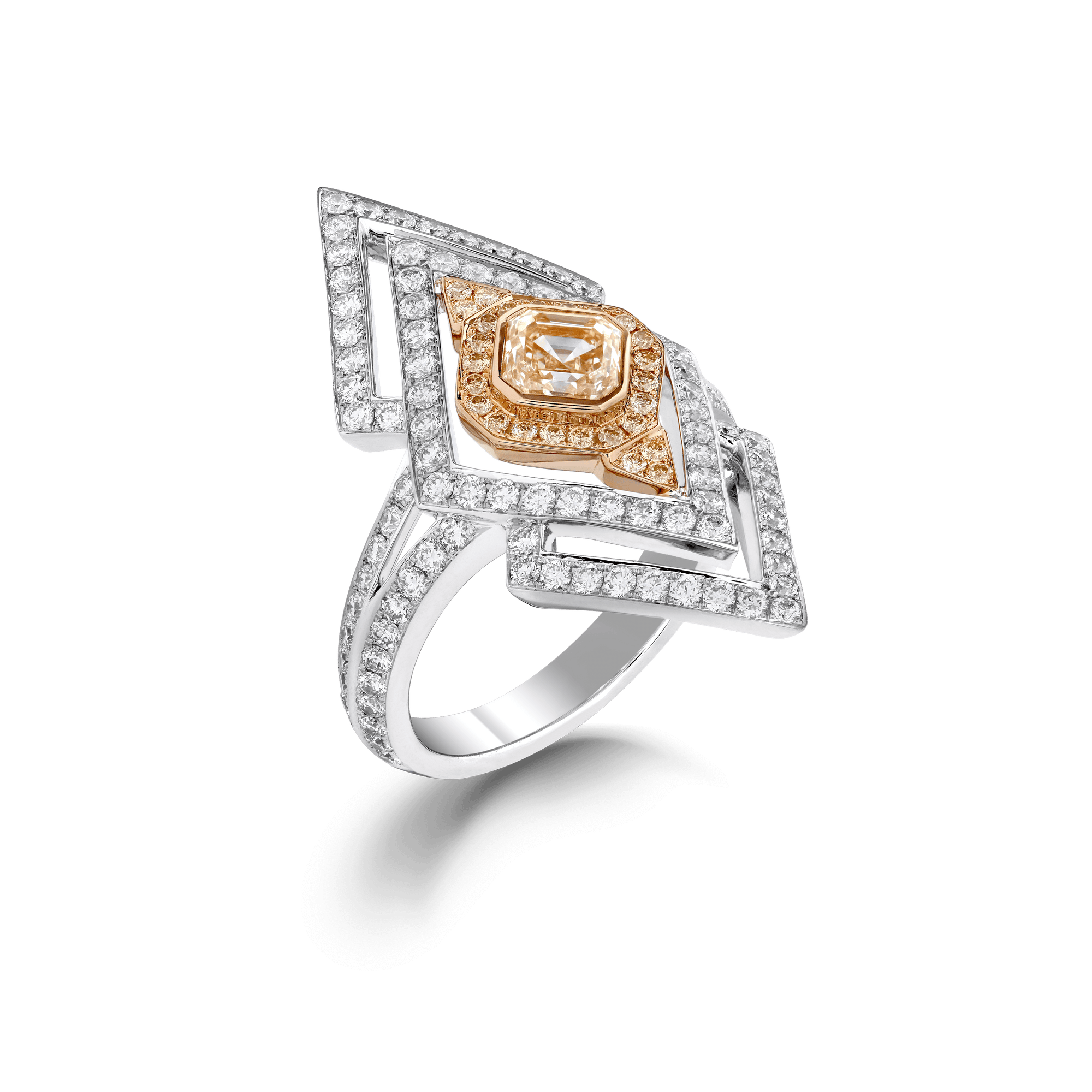 Garrard Cosmos High Jewellery Yellow and White Diamond Ring In 18ct White and Yellow Gold 2016691