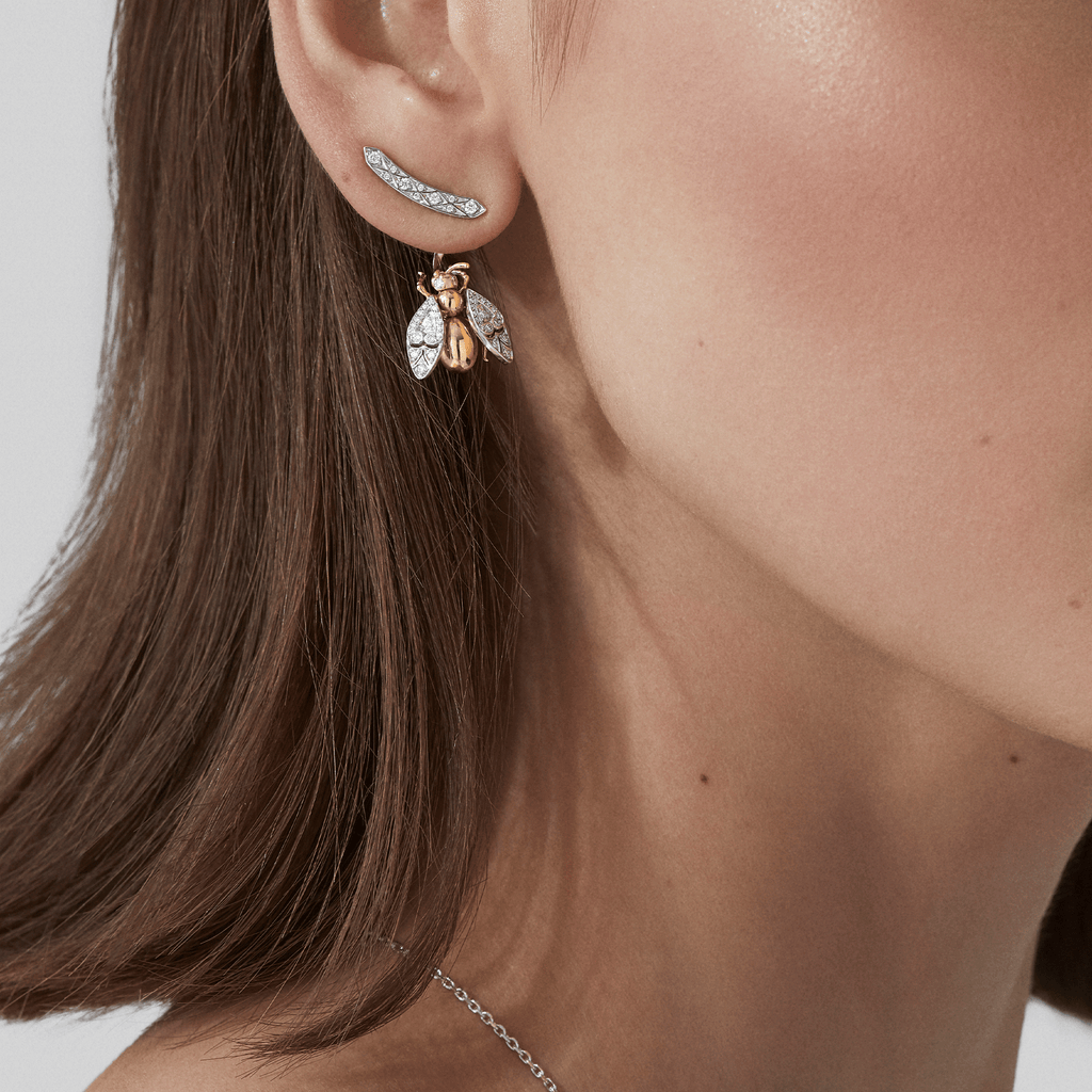 Garrard Enchanted Palace Jewellery Collection Diamond Earrings on Model