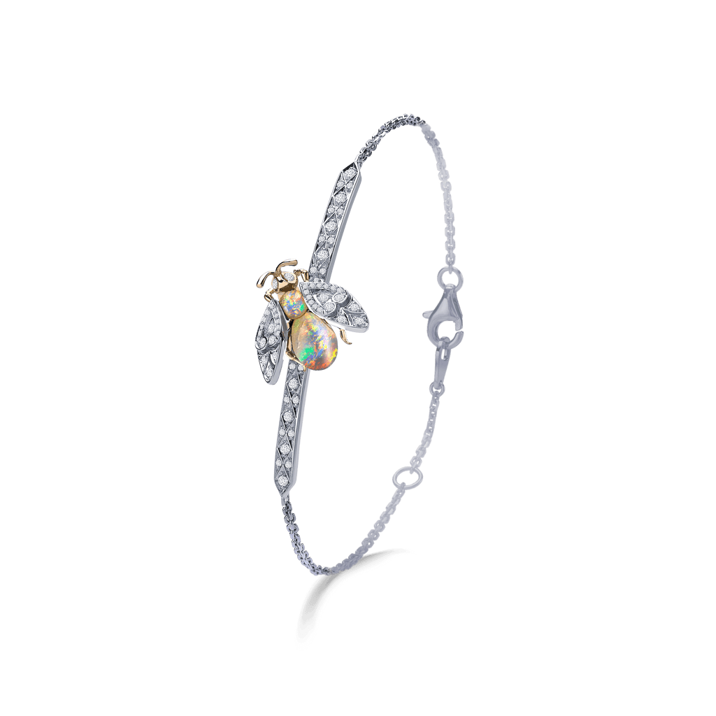 Garrard Enchanted Palace Jewellery Collection Bug Opal and Diamond Bracelet In 18ct White Gold 2015139