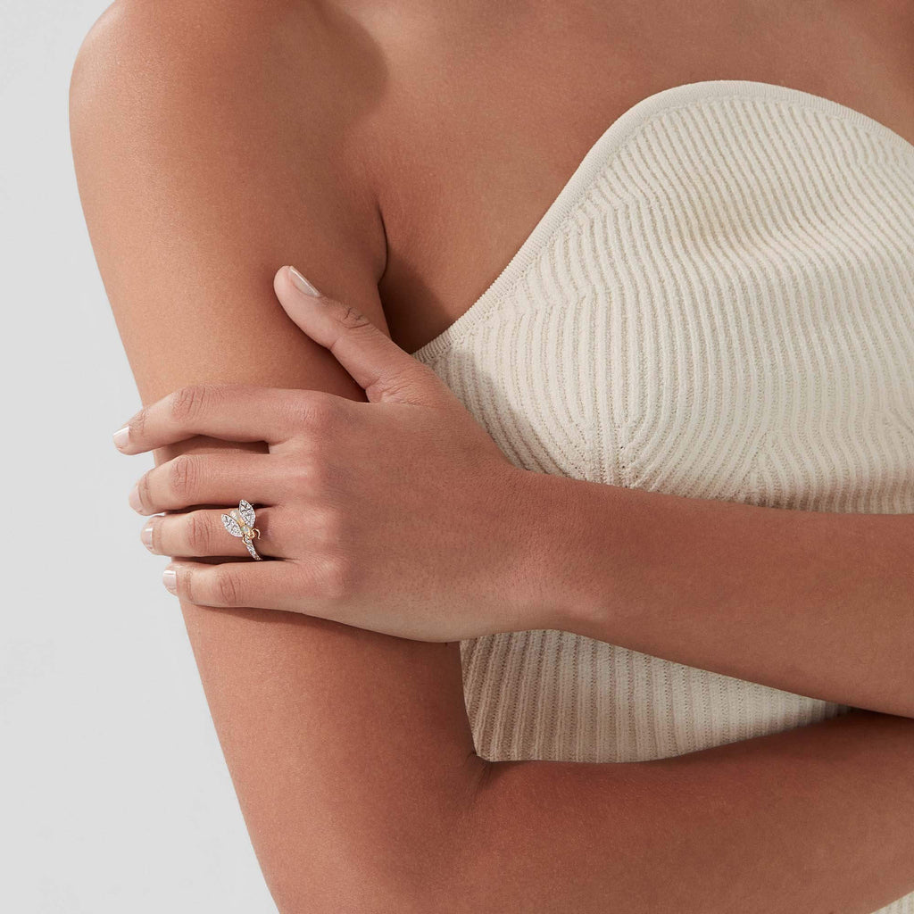 Garrard Enchanted Palace Jewellery Collection Bug Opal and Diamond Ring , In 18ct White Gold, 2015144, Model