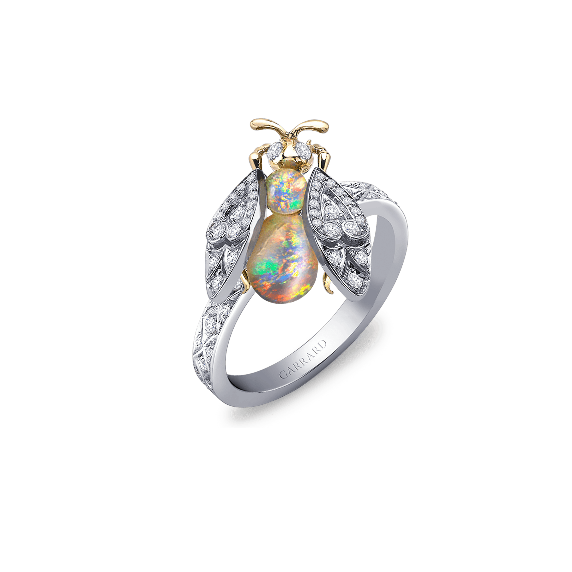 Garrard Enchanted Palace Jewellery Collection Bug Opal and Diamond Ring In 18ct White Gold 2015144
