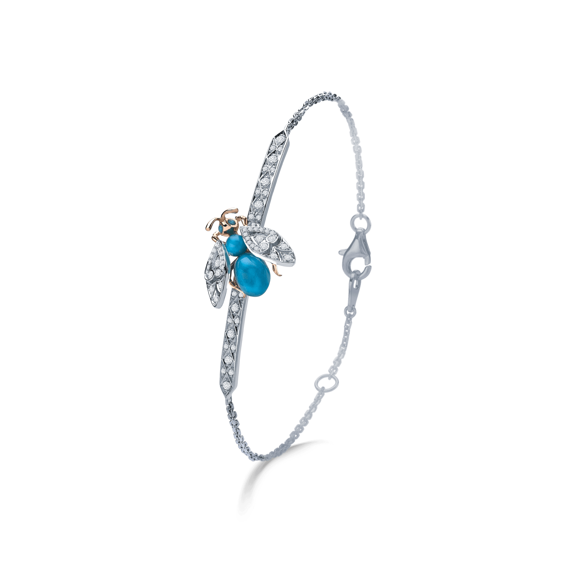 Garrard Enchanted Palace Jewellery Collection Bug Turquoise and Diamond Bracelet In 18ct White Gold 2014739