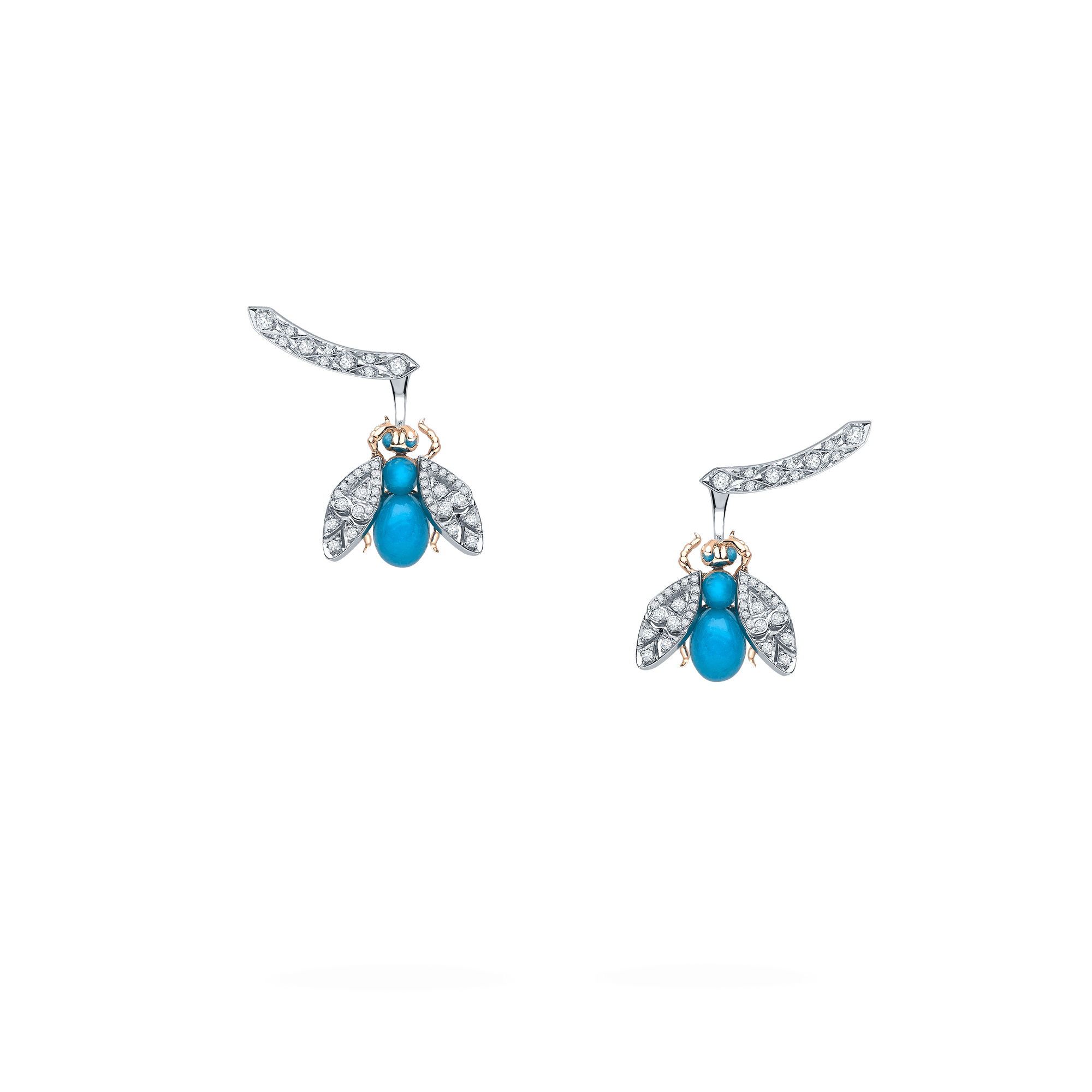 Garrard Enchanted Palace Jewellery Collection Turquoise and Diamond Bug Earrings 