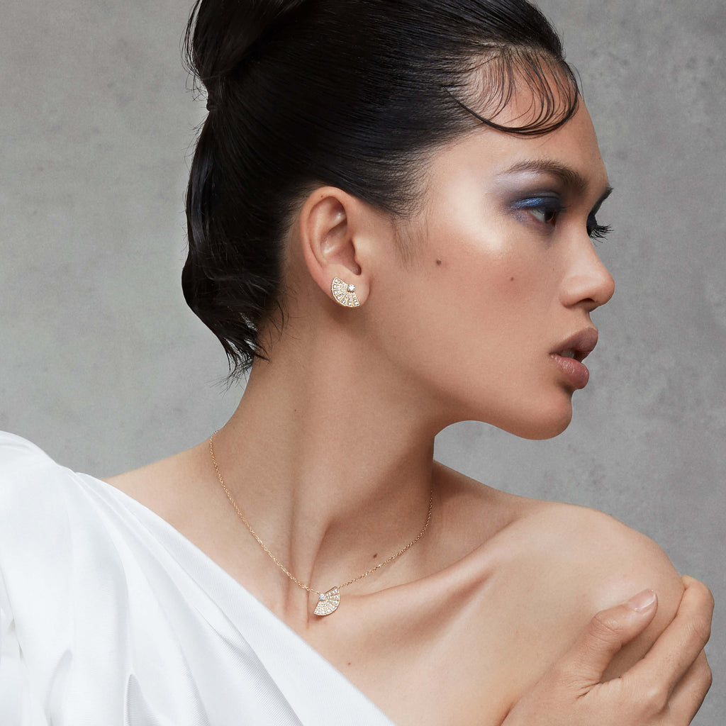 Garrard Fanfare Symphony Diamond Earrings In 18ct Yellow Gold 2018316 Model