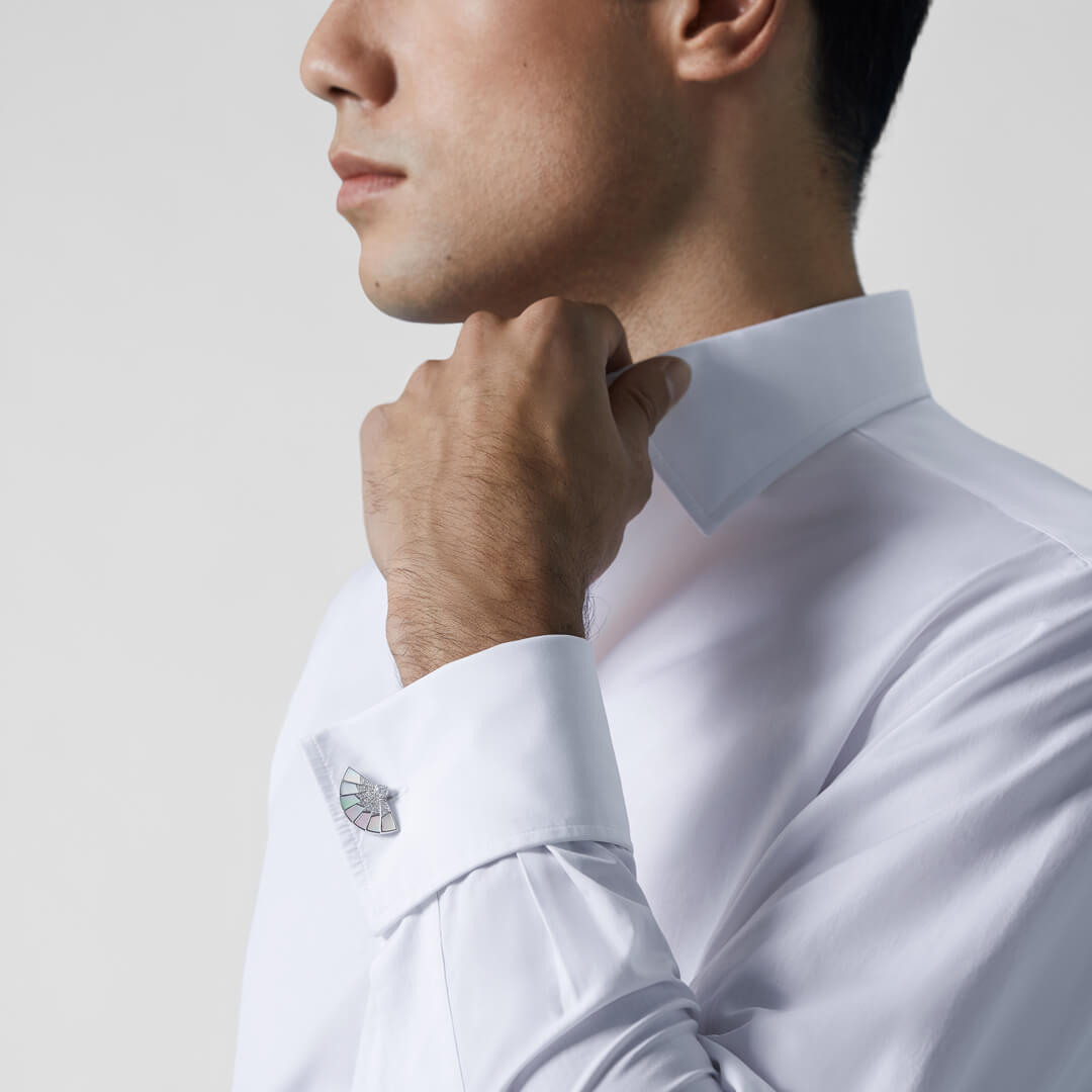 Garrard Fanfare Symphony Diamond and Mother of Pearl Cufflinks 2017639