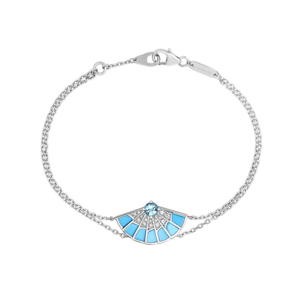 Garrard Fanfare Symphony jewellery collection Aquamarine and Turquoise Bracelet In 18ct White Gold with Diamonds 2018273 Hero View 2048x2048 1