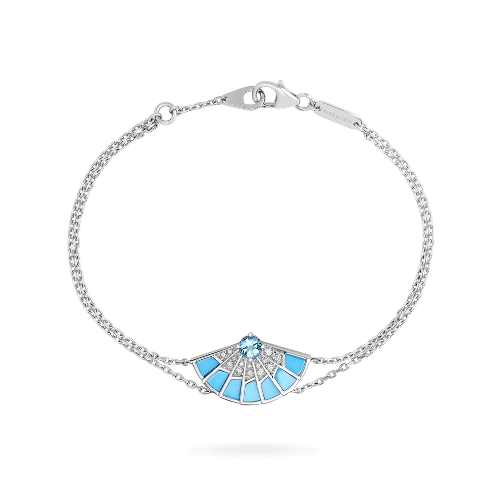 Garrard Fanfare Symphony jewellery collection Aquamarine and Turquoise Bracelet In 18ct White Gold with Diamonds 2018273 Hero View