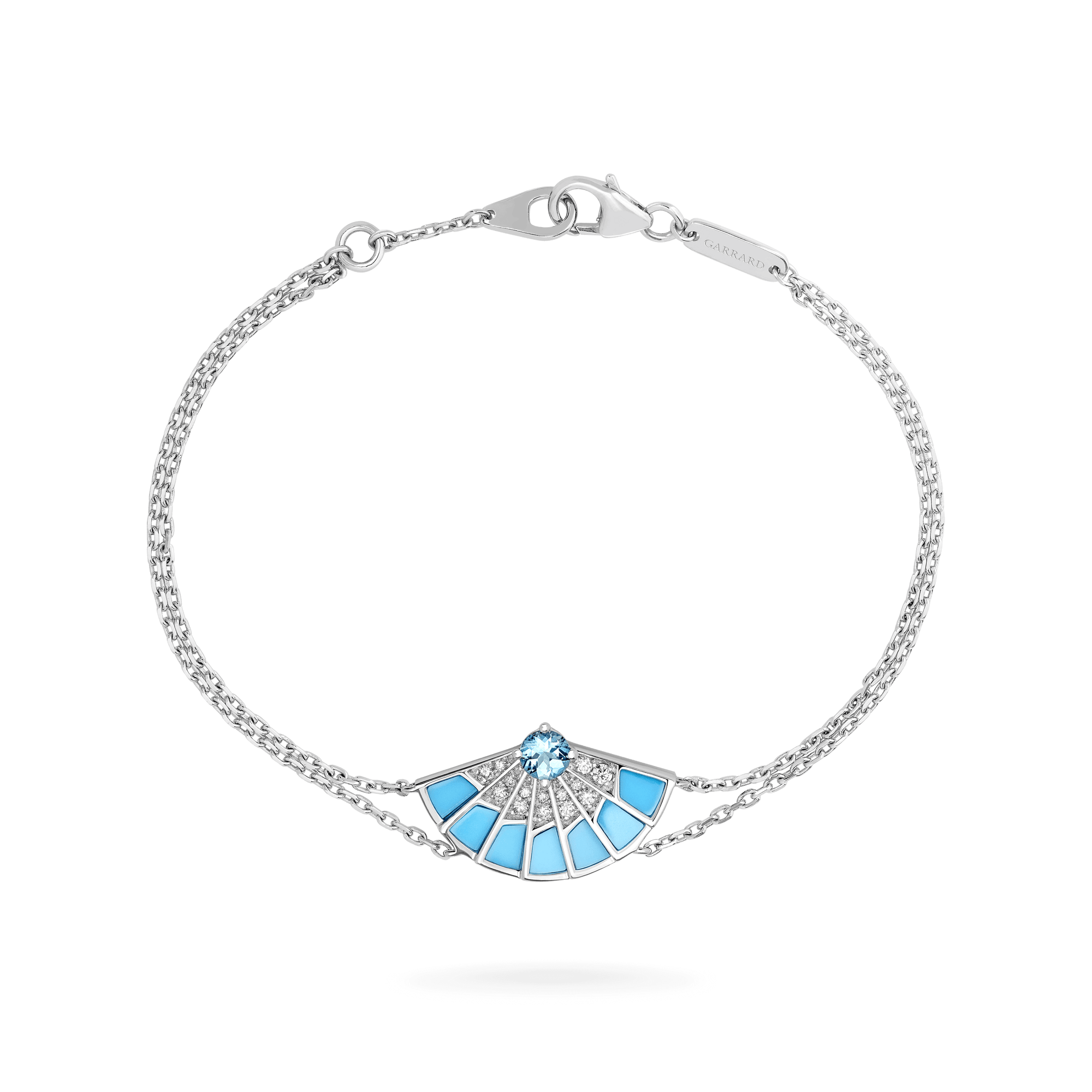 Garrard Fanfare Symphony jewellery collection Aquamarine and Turquoise Bracelet In 18ct White Gold with Diamonds 2018273 Hero View