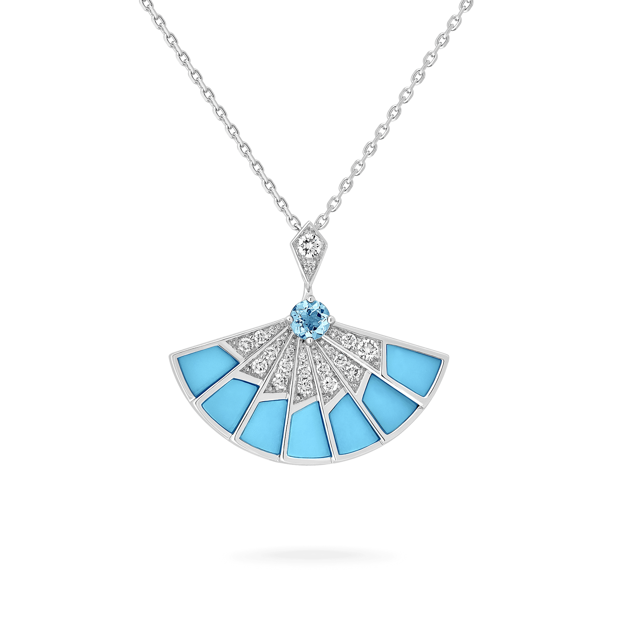 Garrard Fanfare Symphony jewellery collection Aquamarine and Turquoise Slider Pendant In 18ct White Gold with Diamonds 2018262 hero View